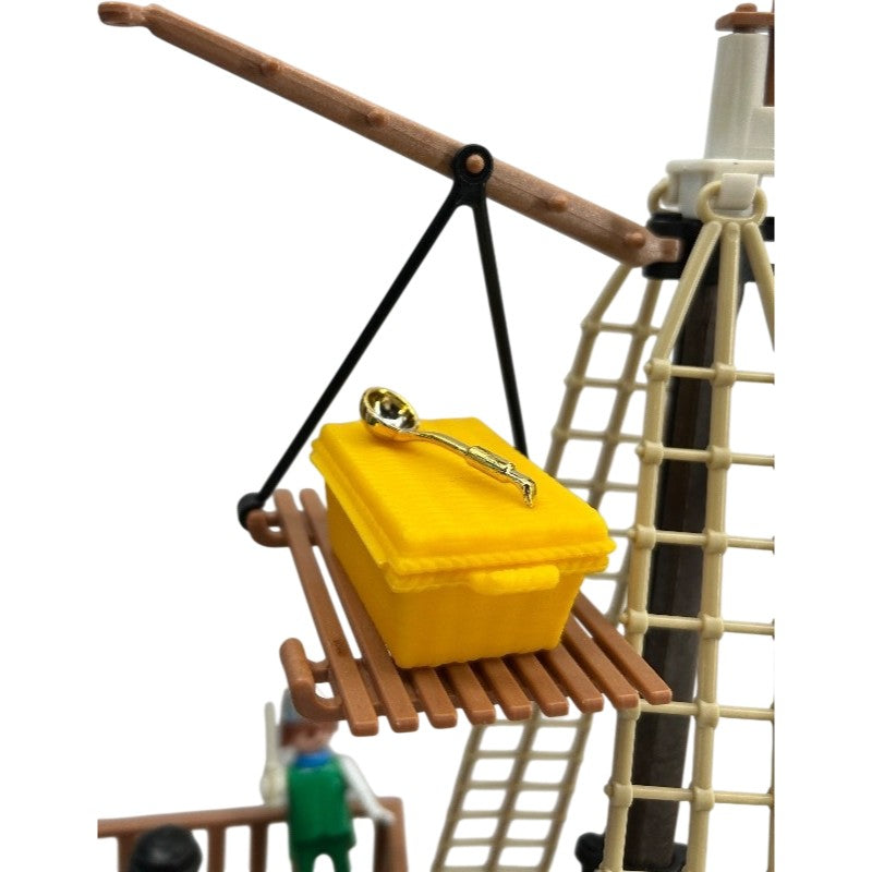 Vintage 1978 Playmobil 3550 Schaper Pirate Ship Set w/ Original Box Incomplete 70s Toy Galleon