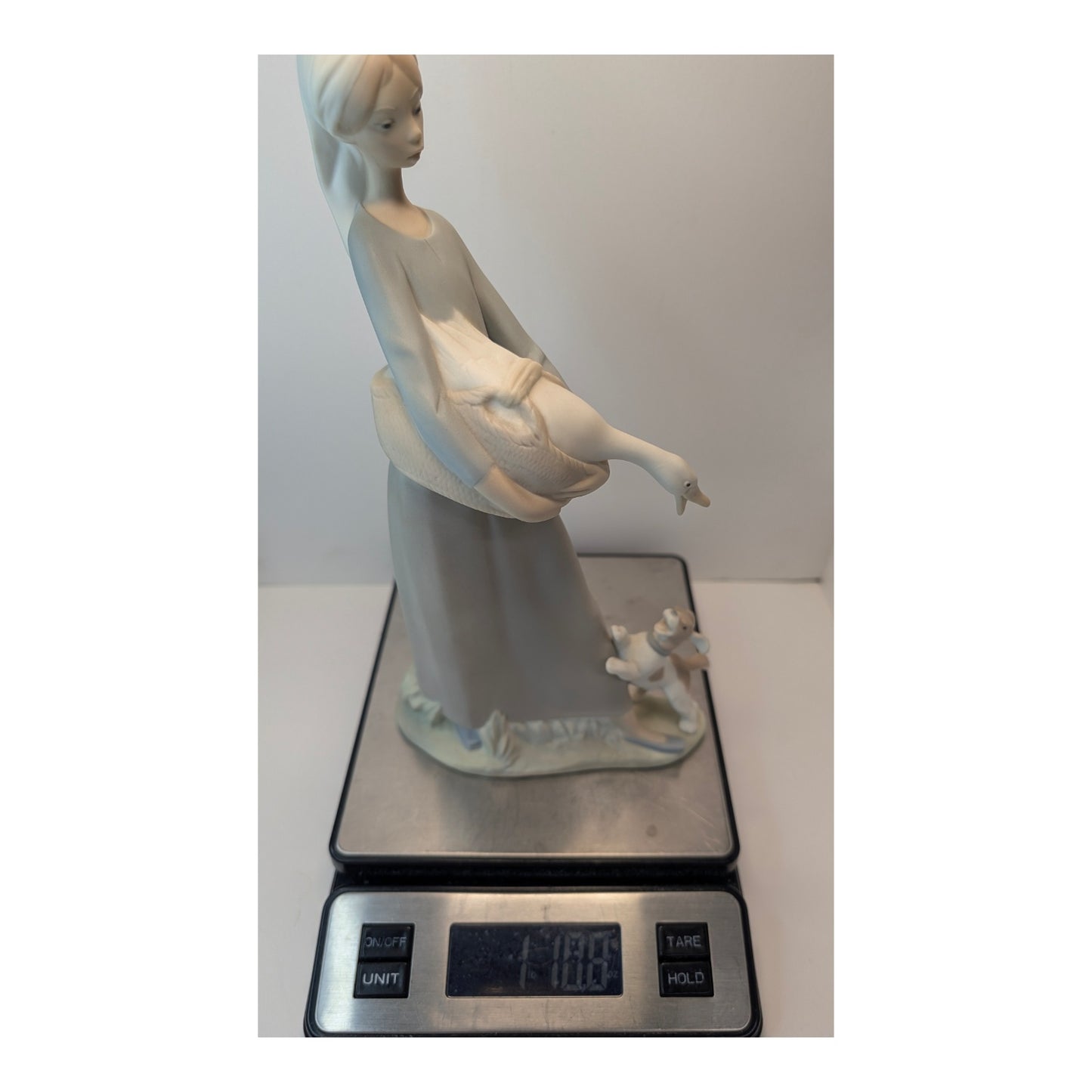 Vintage NAO by Lladró Girl with Goose & Dog Porcelain Figurine Made in Spain
