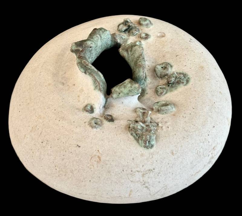 Brutalist Ossenbach Italian Studio Pottery Vase, Mid-Century Volcanic Glaze