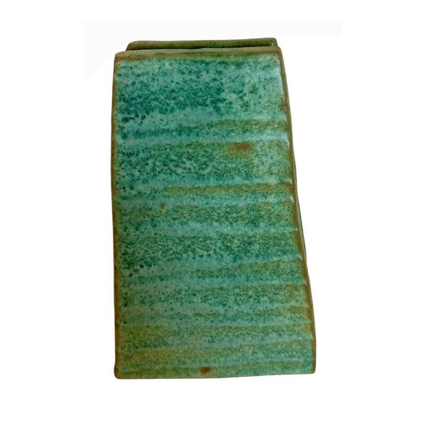 Jan McKeachie Johnston Studio Pottery Slab Vase Leach Hamada Style Green Glaze