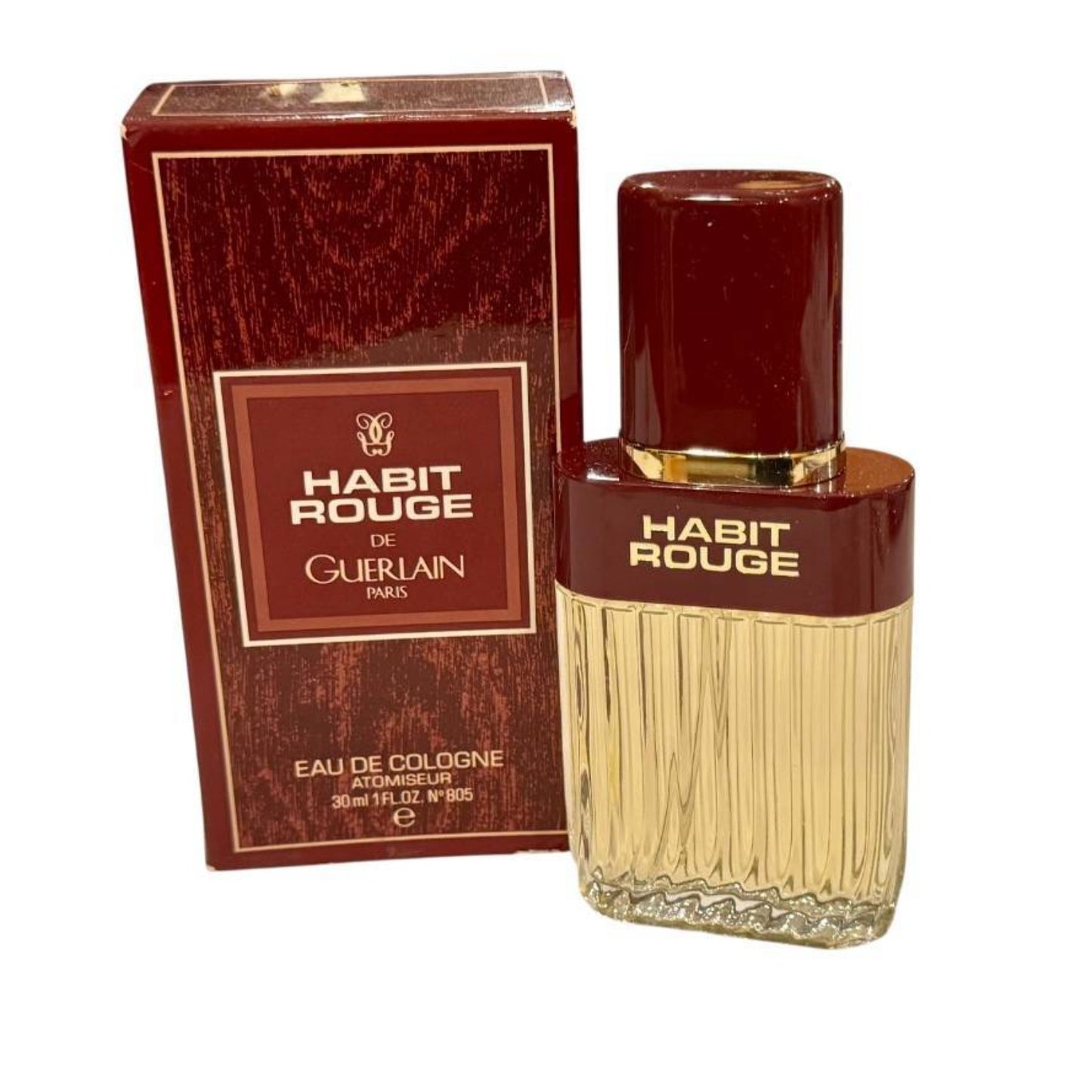 Vintage Guerlain Habit Rouge EDC 30ml Spray, 1980s Pre-Barcode Formula NIB