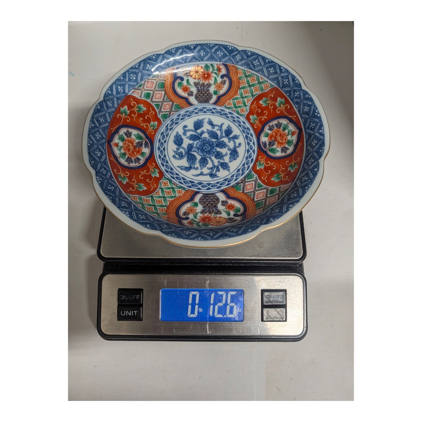 Set of 9 Vintage Japanese Imari Porcelain Bowls Fuki Choshun Mark Gilt Rims
