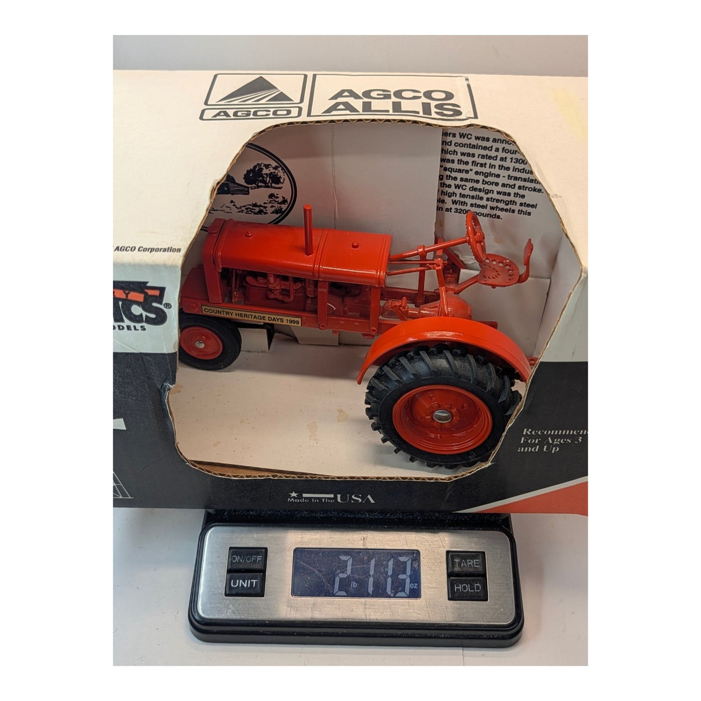 1999 AGCO Allis WC Tractor 1/16 Scale Die-Cast Model by Scale Models NIB