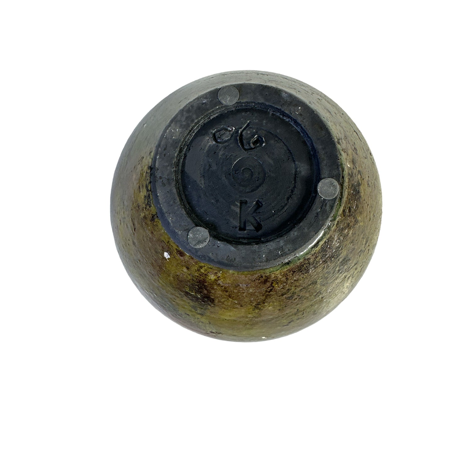 Vintage Otto Keramik German Art Pottery Globe Vase with Raku-Style Crackle Glaze c. 1970s