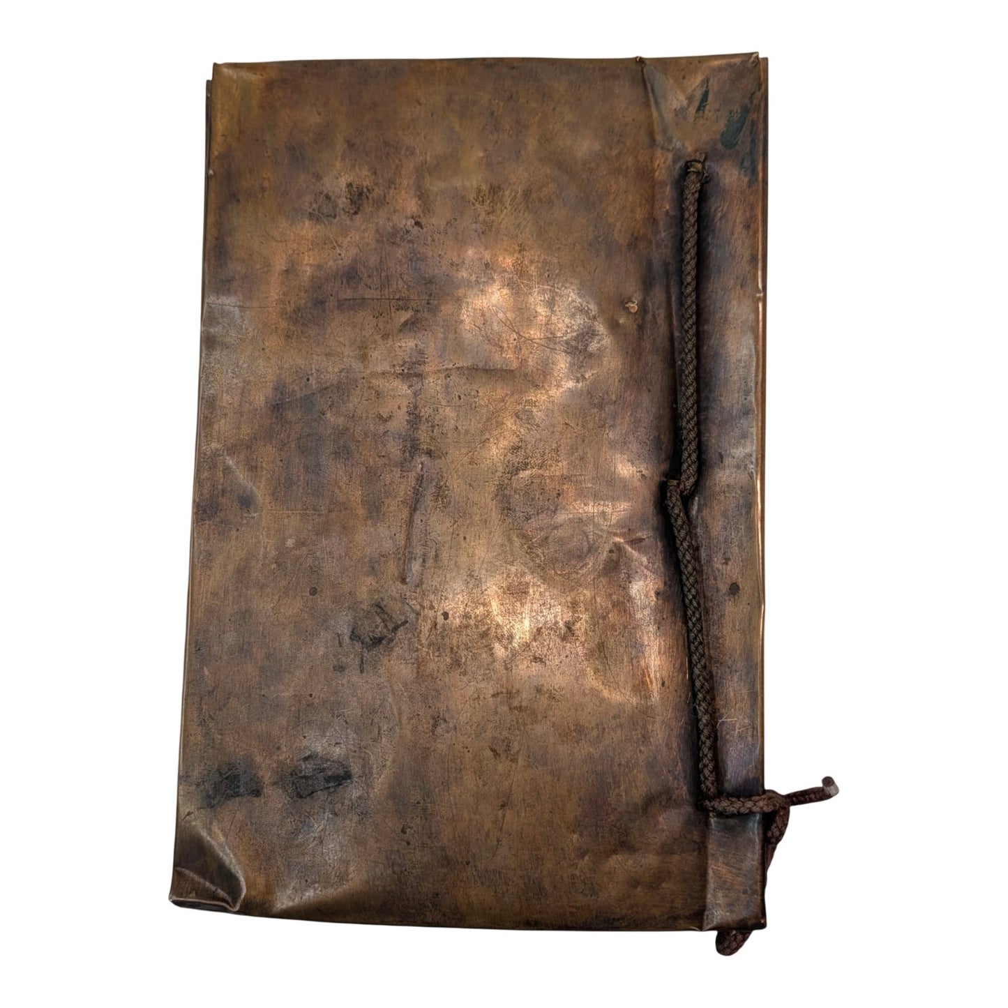 Vintage 1954 Handmade Copper Book Journal Dated Folk Art Repousse Cover OOAK Gift