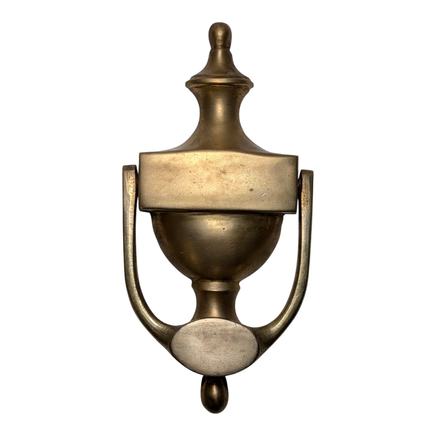 Heavy Solid Brass Door Knocker Vintage 7.5" Urn Neoclassical Federal Style Front Entry Hardware