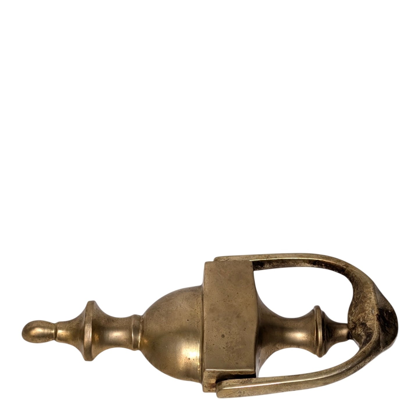 Heavy Solid Brass Door Knocker Vintage 7.5" Urn Neoclassical Federal Style Front Entry Hardware