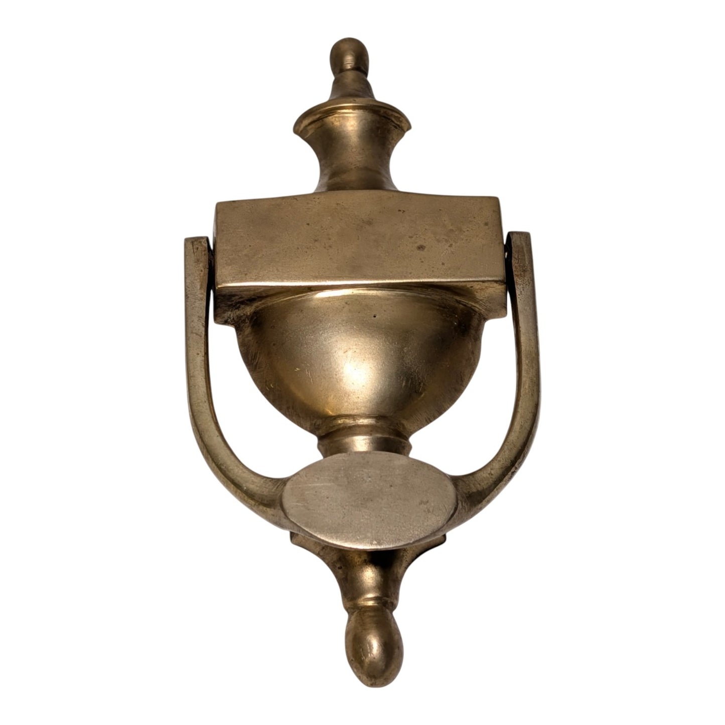 Heavy Solid Brass Door Knocker Vintage 7.5" Urn Neoclassical Federal Style Front Entry Hardware