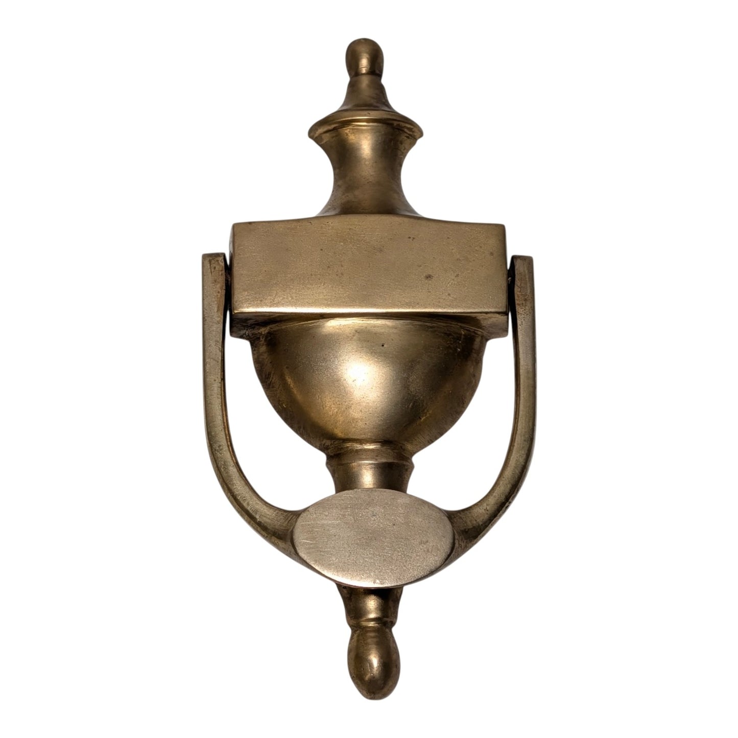 Heavy Solid Brass Door Knocker Vintage 7.5" Urn Neoclassical Federal Style Front Entry Hardware