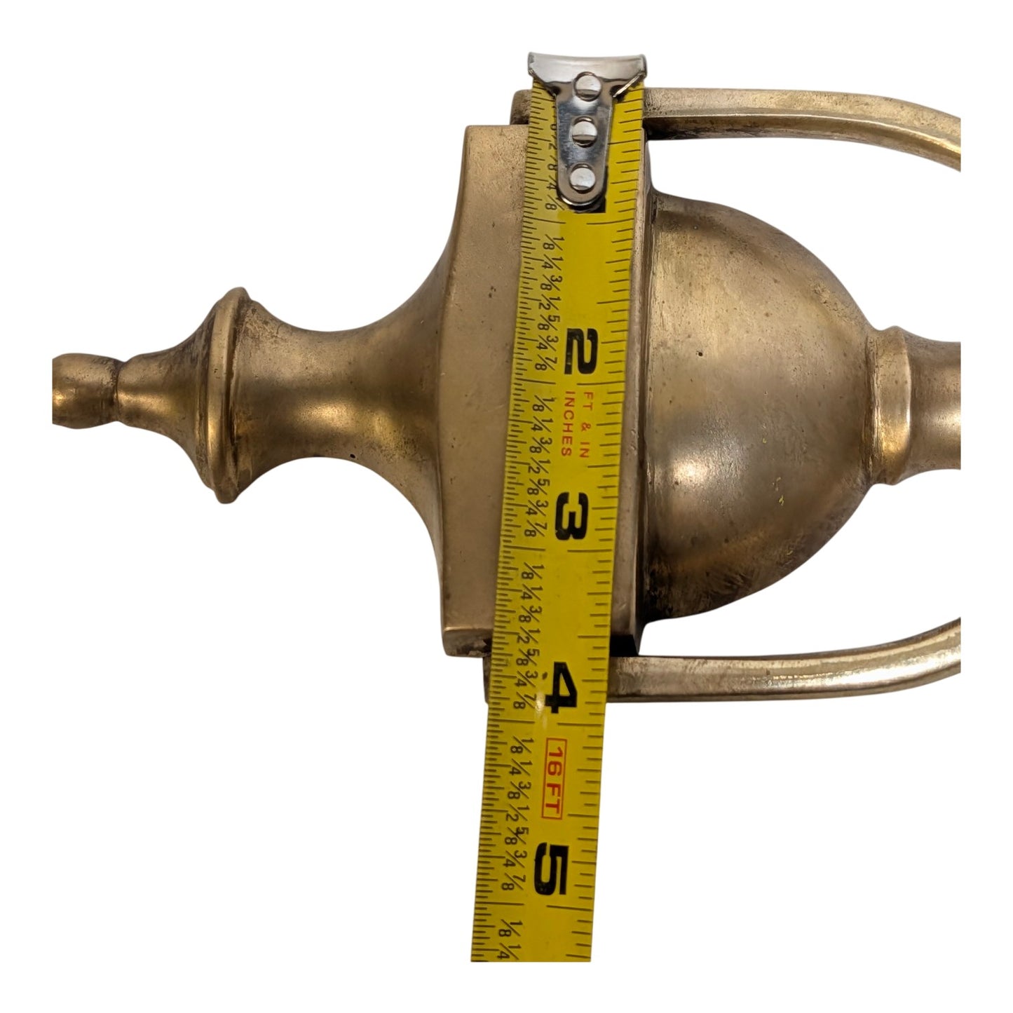 Heavy Solid Brass Door Knocker Vintage 7.5" Urn Neoclassical Federal Style Front Entry Hardware