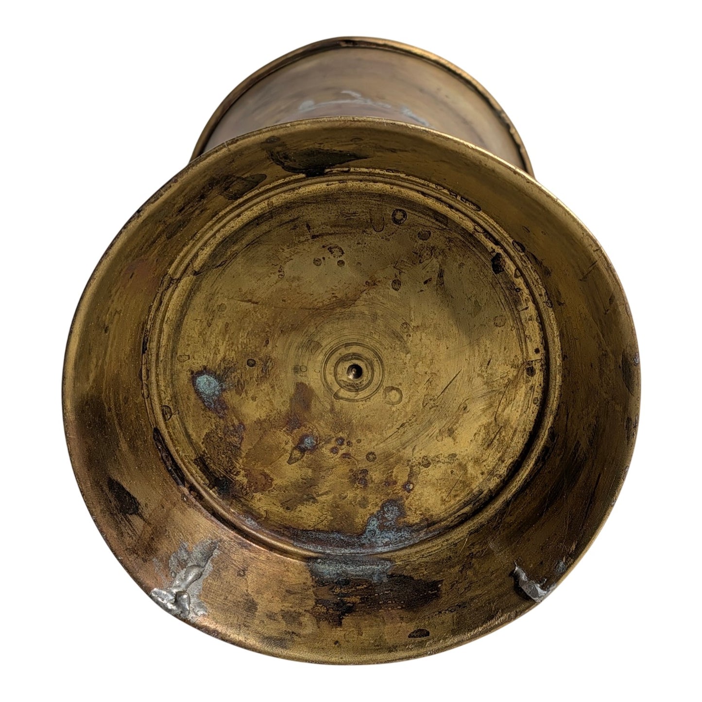 Antique French Copper & Brass Litre Measure Pitcher | Rustic Farmhouse Grain Scoop Decor