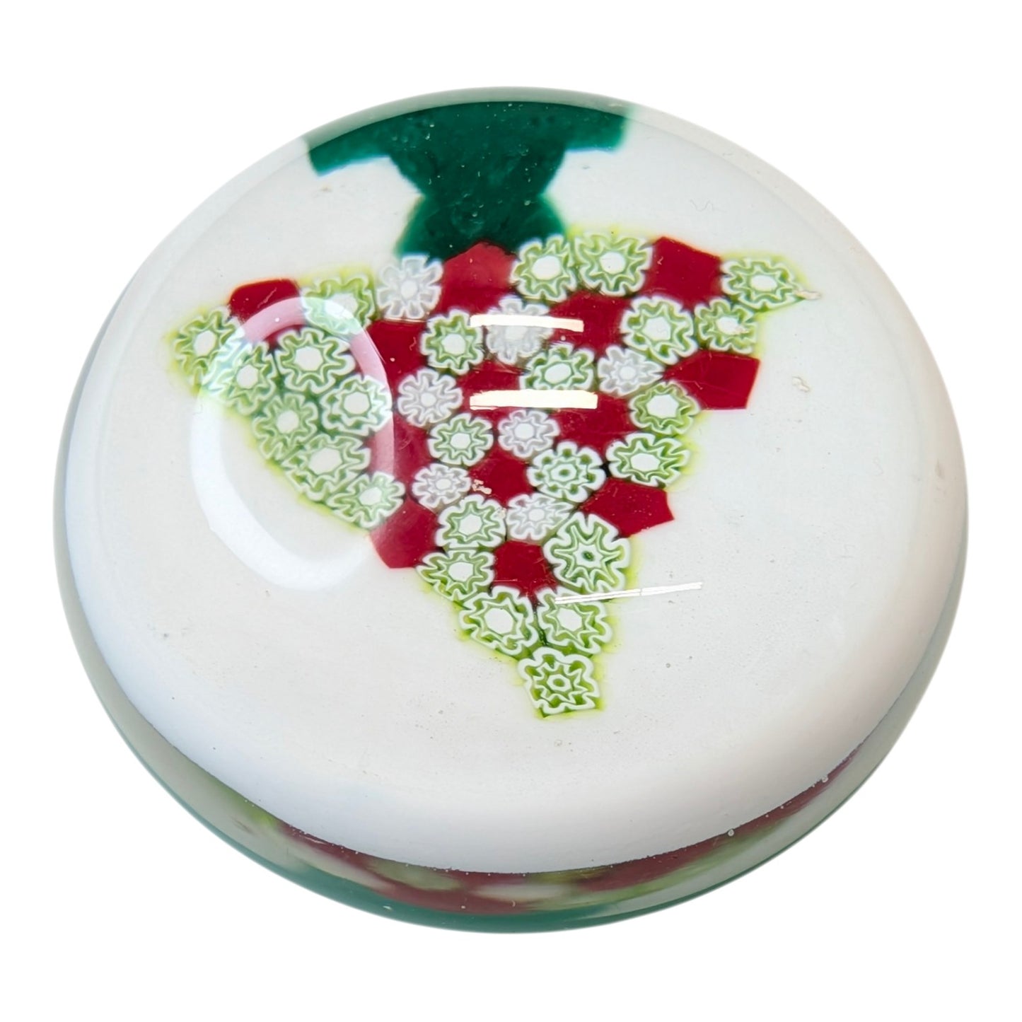 Vintage Murano Millefiori Christmas Tree Paperweight Art Glass Made in Italy Holiday Decor