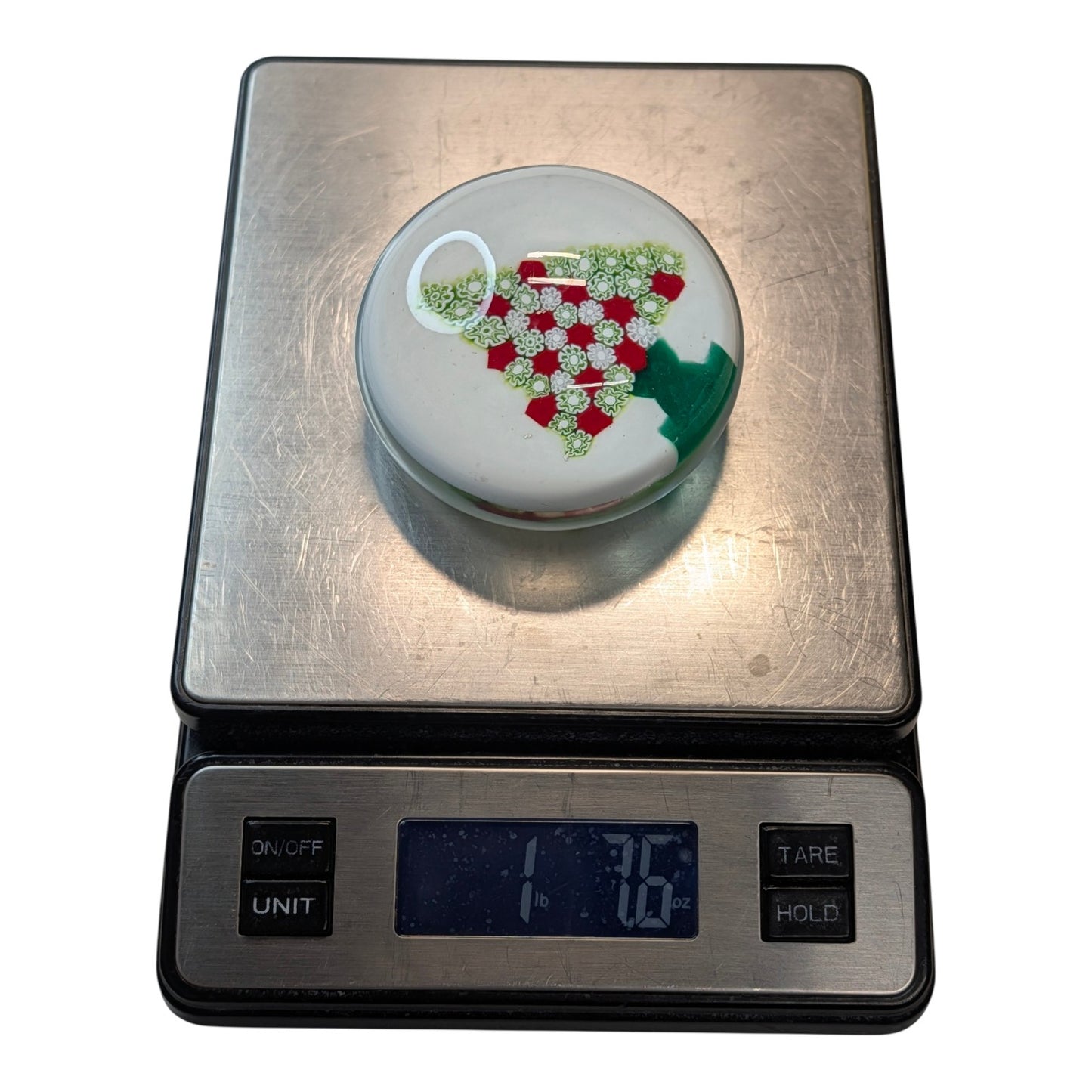Vintage Murano Millefiori Christmas Tree Paperweight Art Glass Made in Italy Holiday Decor