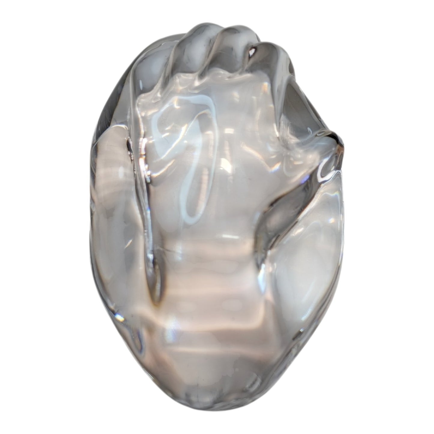 Signed Michael T Bouldin Studio Art Glass Paperweight Vintage Clear Crystal Biomorphic Sculpture