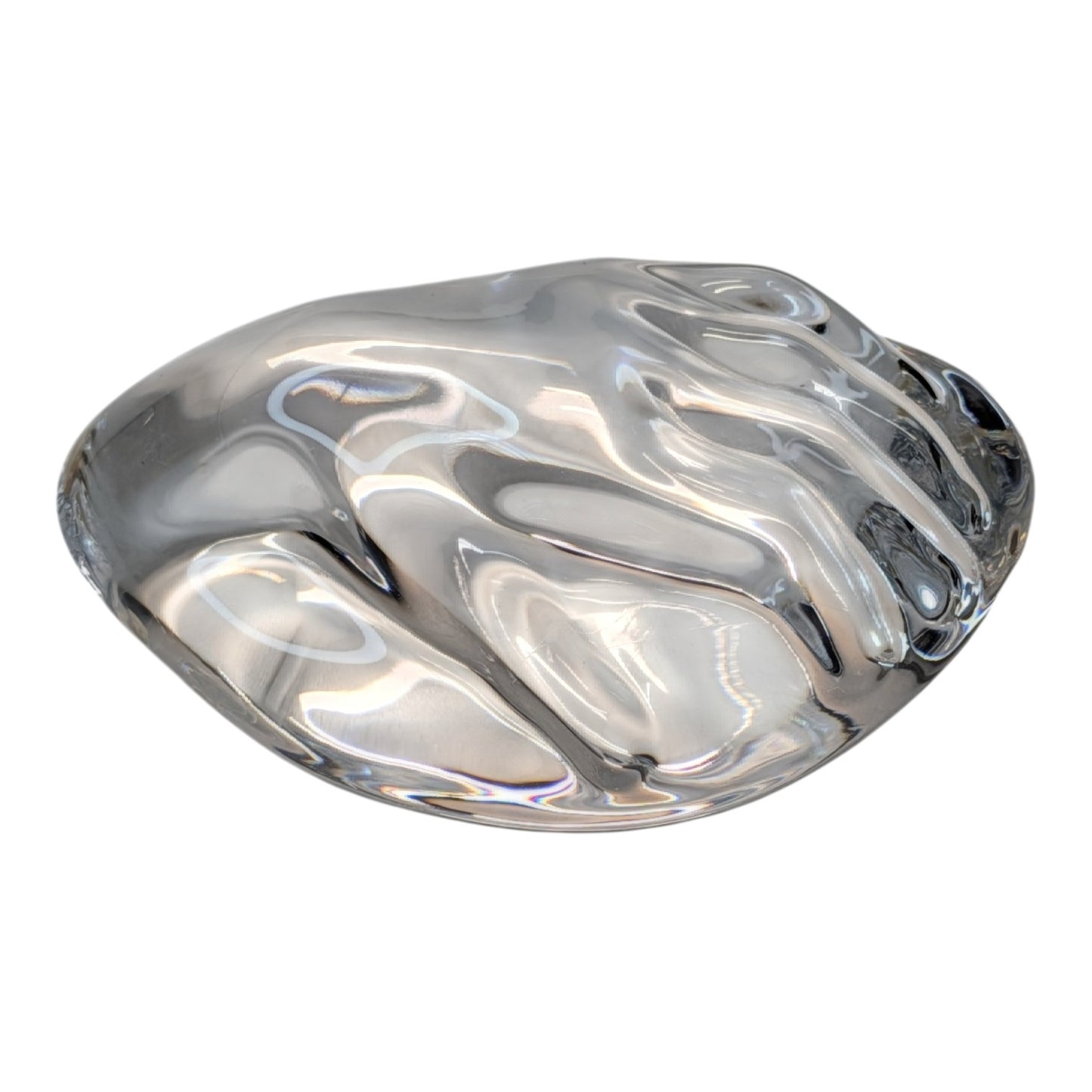 Signed Michael T Bouldin Studio Art Glass Paperweight Vintage Clear Crystal Biomorphic Sculpture