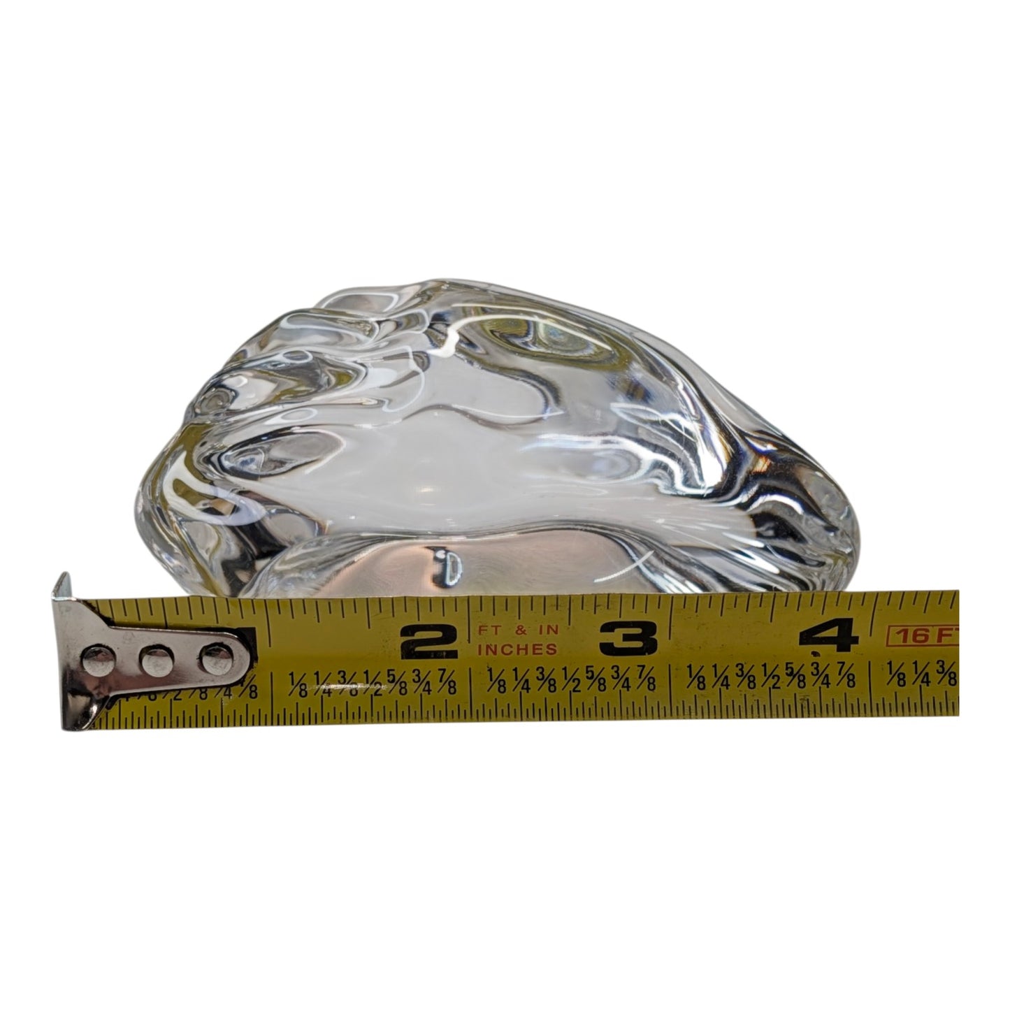 Signed Michael T Bouldin Studio Art Glass Paperweight Vintage Clear Crystal Biomorphic Sculpture