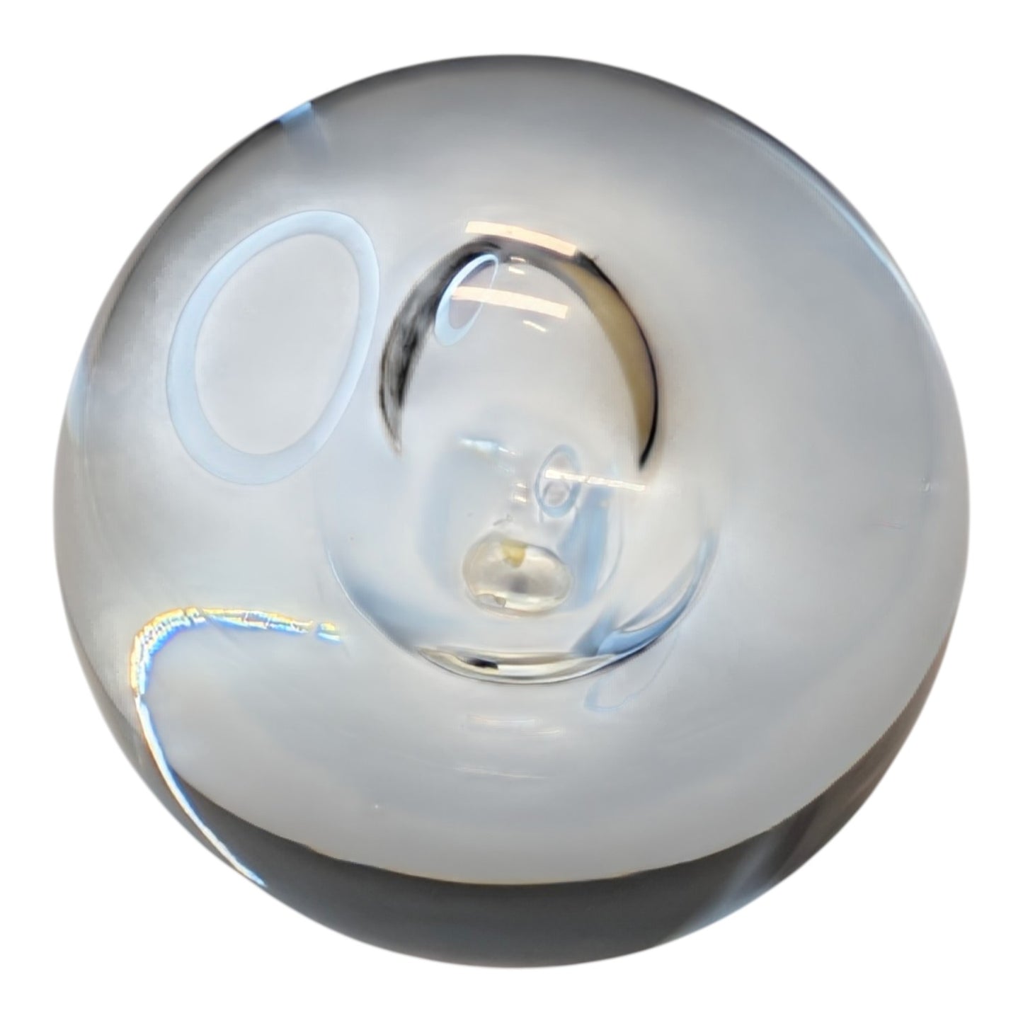 Vintage Orrefors Vicke Lindstrand 'Wish to the Moon' Art Glass Paperweight P 3697-121 MCM Swedish Crystal