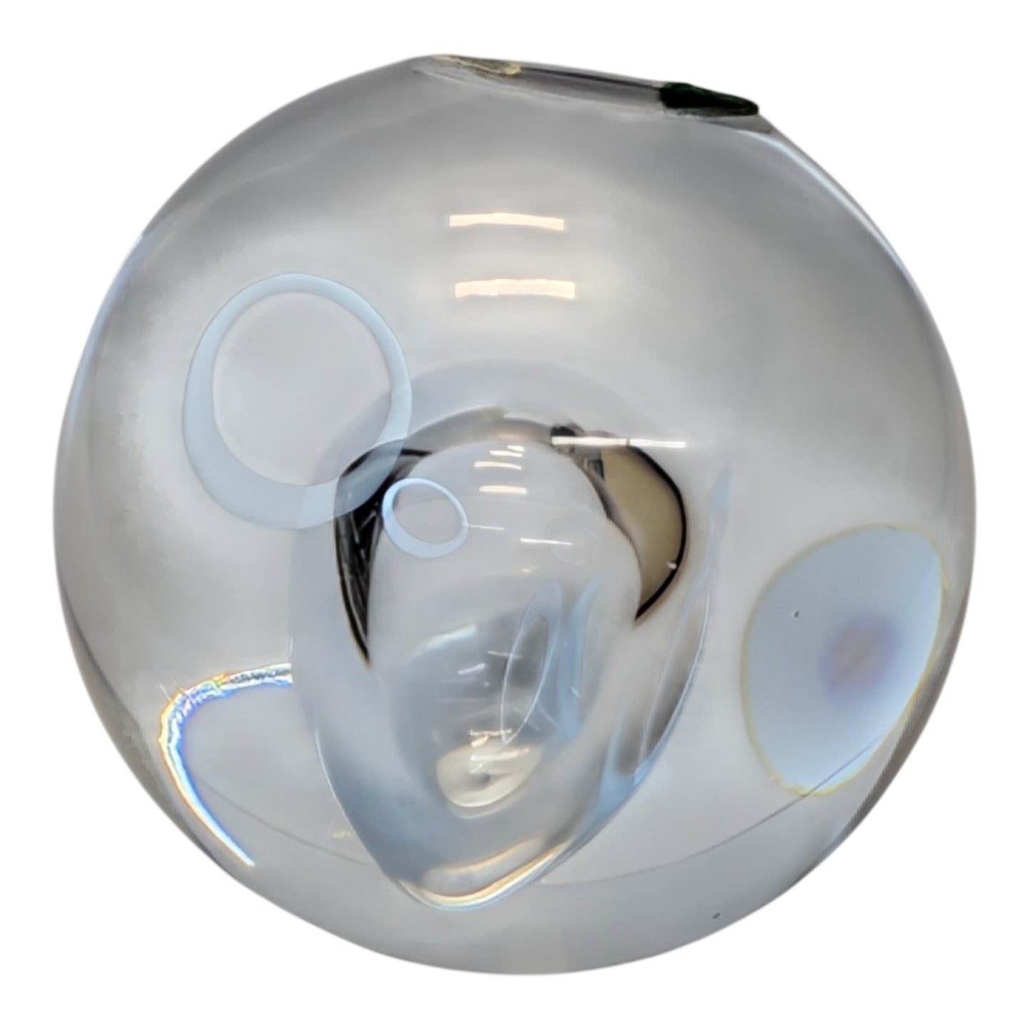 Vintage Orrefors Vicke Lindstrand 'Wish to the Moon' Art Glass Paperweight P 3697-121 MCM Swedish Crystal