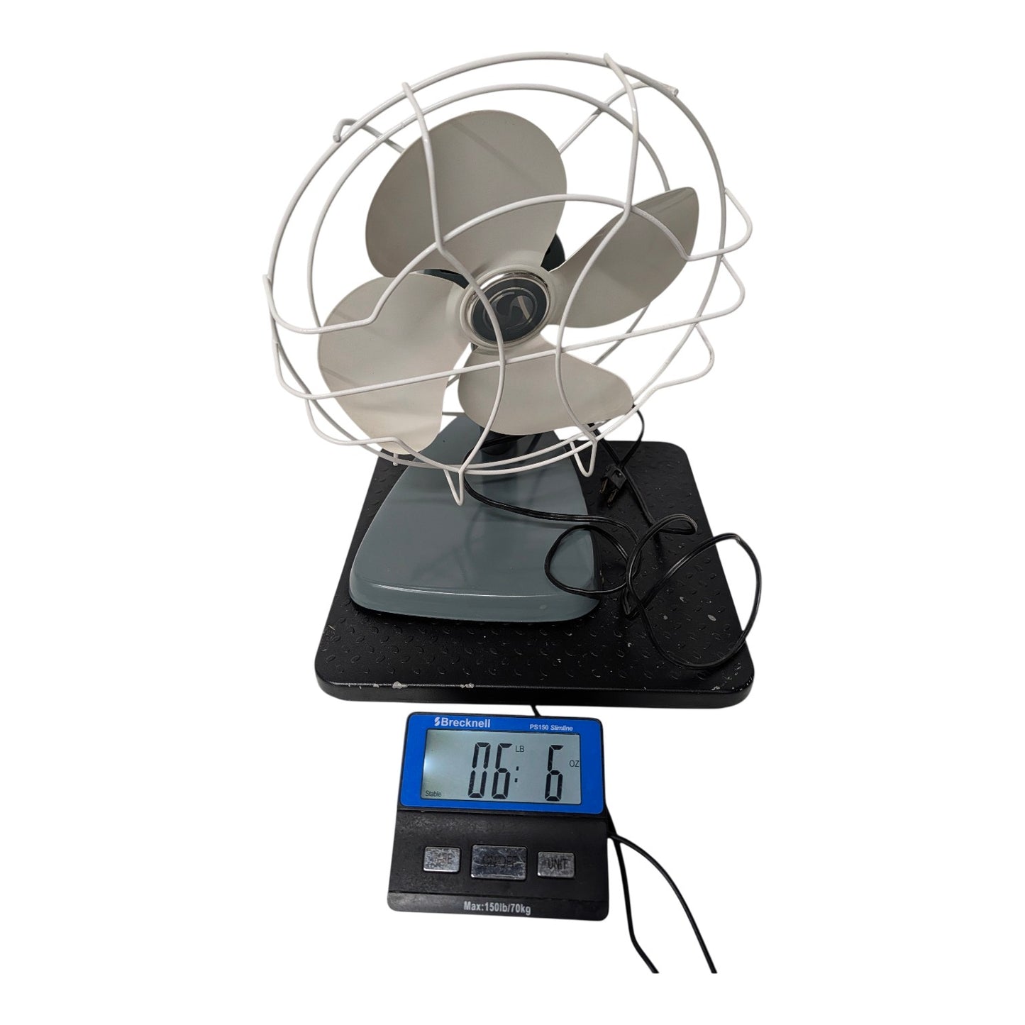 Vintage 1950s Superior Electric Model 800 Desk Fan MCM Atomic Age Grey Metal Table Fan