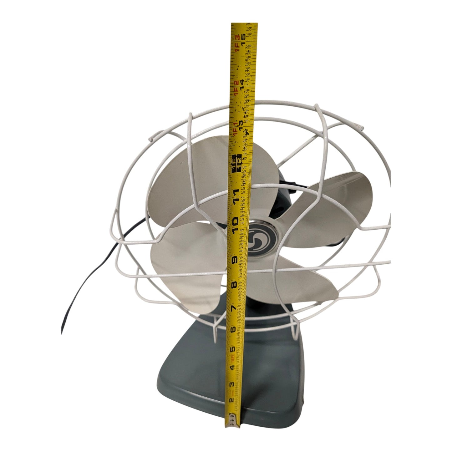 Vintage 1950s Superior Electric Model 800 Desk Fan MCM Atomic Age Grey Metal Table Fan