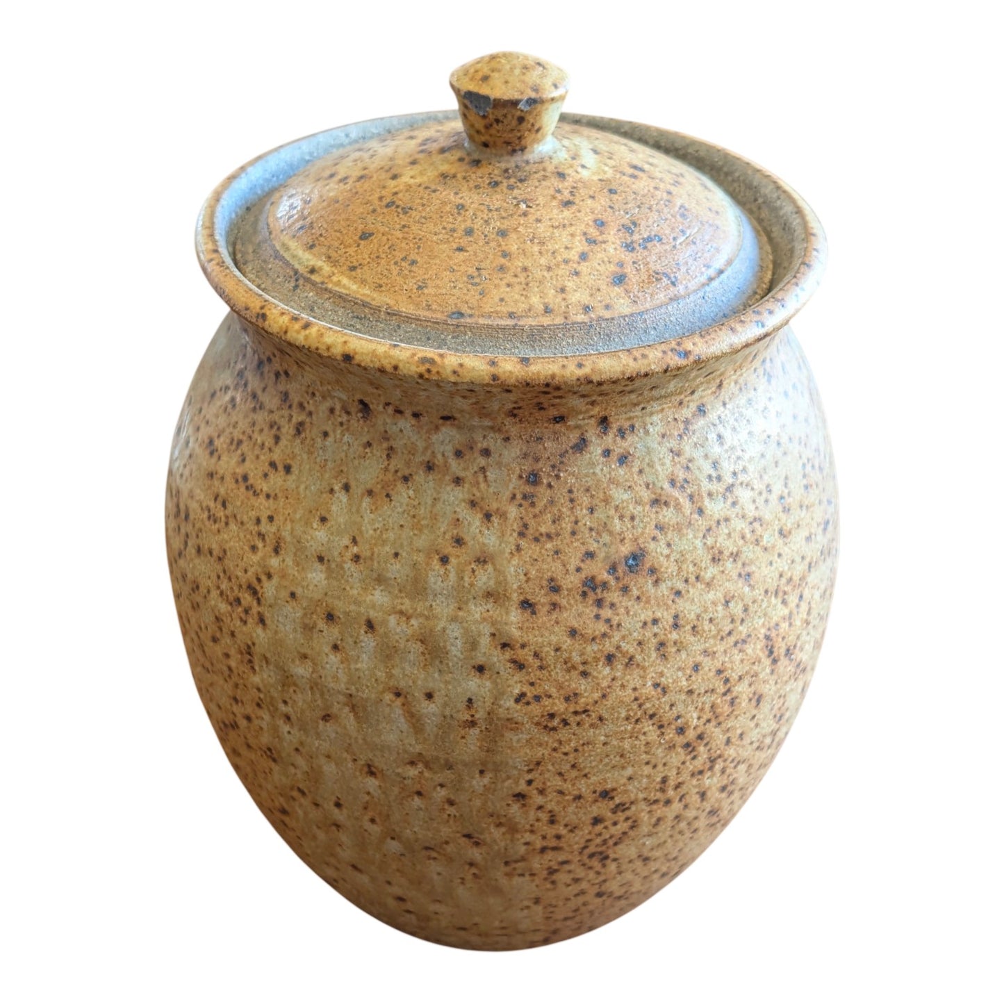 Vintage Warren MacKenzie Signed Studio Pottery Lidded Jar, Mid-Century Modern Stoneware Canister, Minnesota Leach-Hamada Tradition