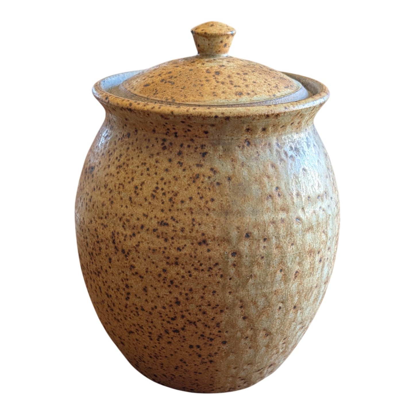 Vintage Warren MacKenzie Signed Studio Pottery Lidded Jar, Mid-Century Modern Stoneware Canister, Minnesota Leach-Hamada Tradition