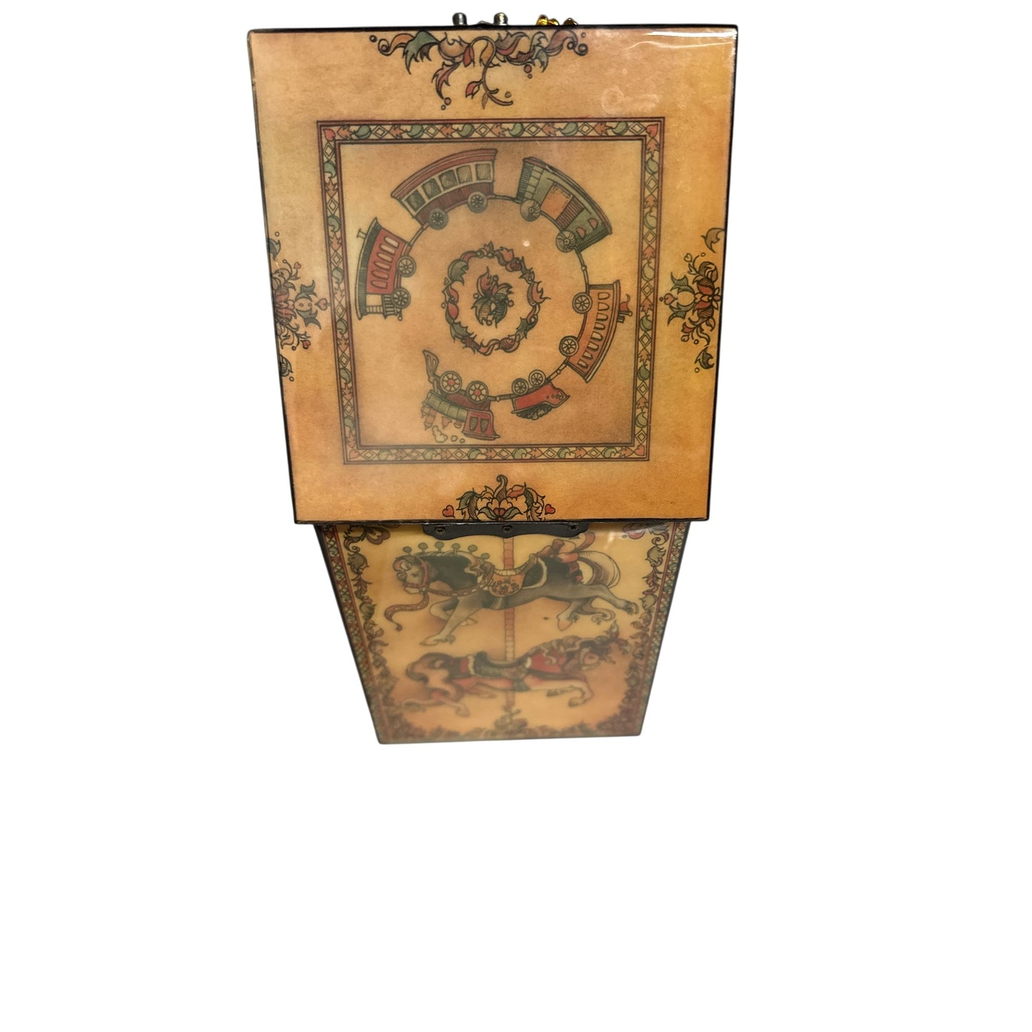 Limited Edition Faith Wick JESTER Jack-in-the-Box Music Box, Reuge Swiss Movement, Vintage Porcelain Doll Collectible