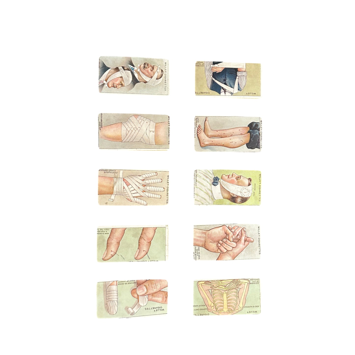 Antique Wills's Cigarette Card Album with RARE 1912 First Aid Medical Set, Edwardian British Ephemera Collector's Book