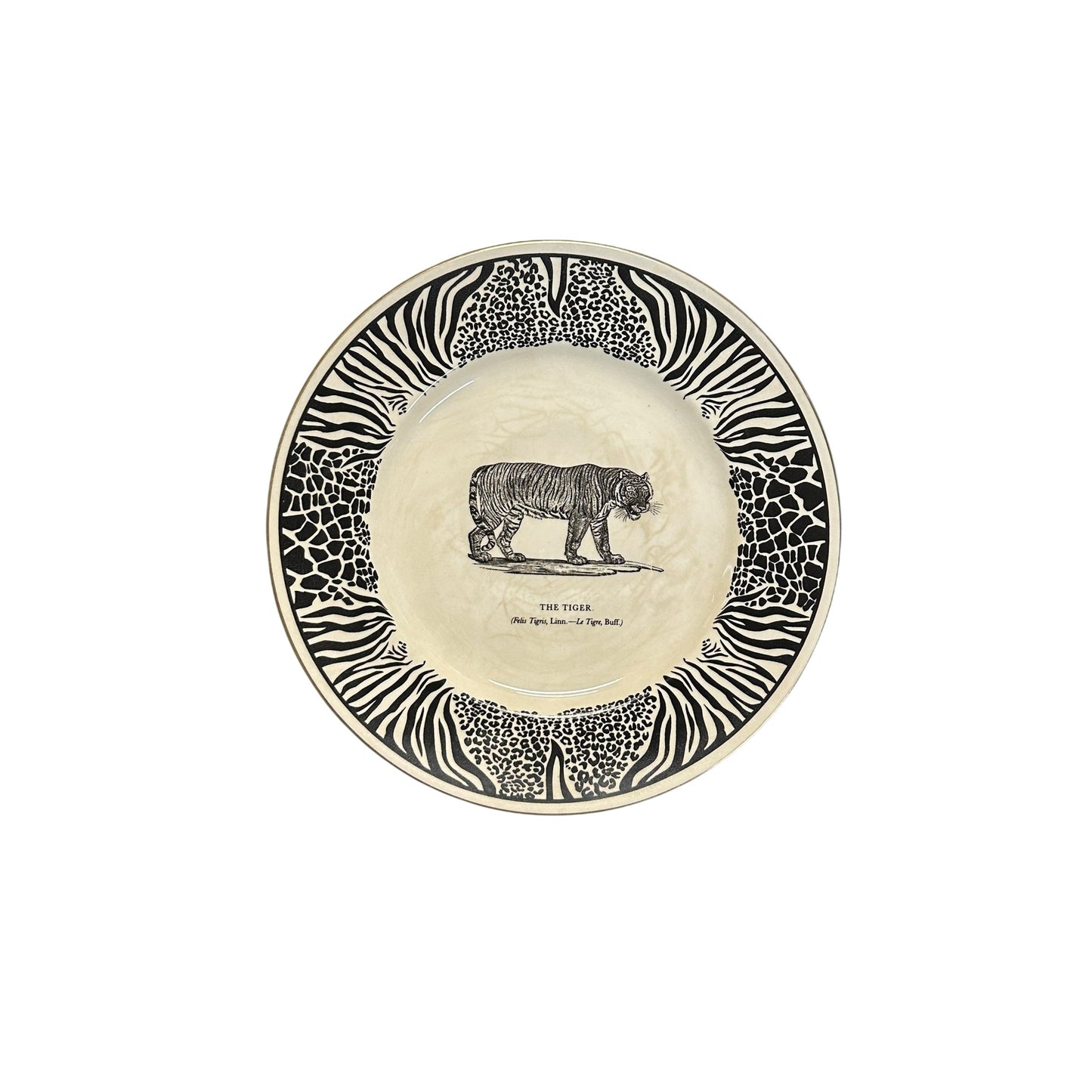 Vintage 1970s Prinknash Abbey 'The Tiger' Plate by Clifford Richards | Bewick's Beasties English Pottery | Maximalist Safari Animal Print Wall Decor