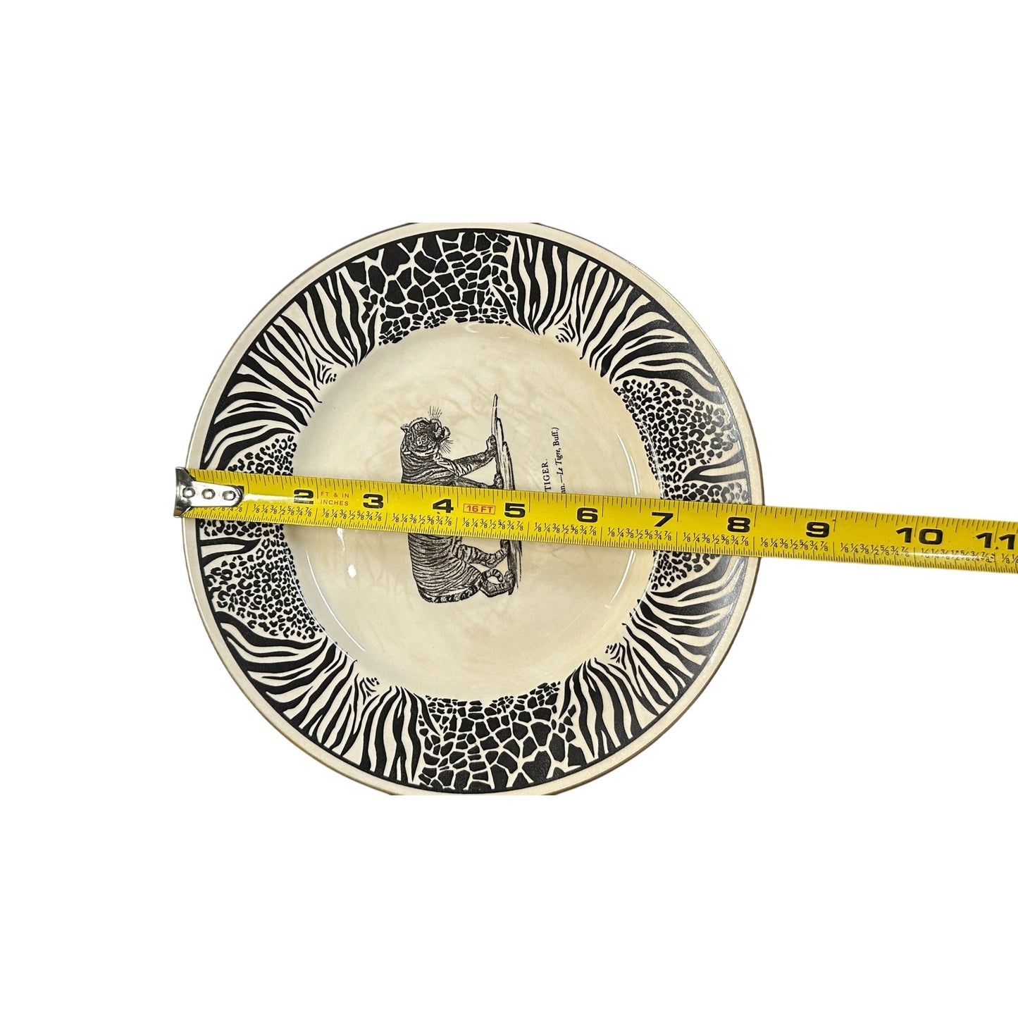 Vintage 1970s Prinknash Abbey 'The Tiger' Plate by Clifford Richards | Bewick's Beasties English Pottery | Maximalist Safari Animal Print Wall Decor