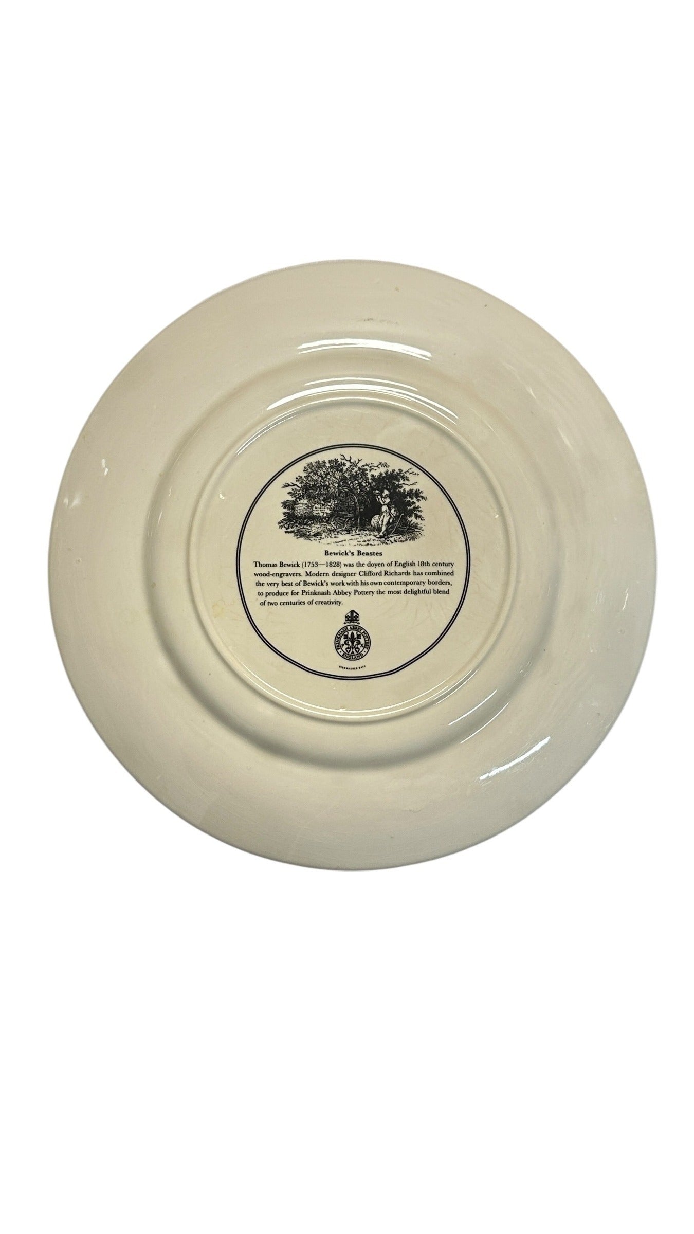 Vintage ABBEY POTTERY Bewick's Beastes TIGER Plate by Clifford Richards 10.5" Maximalist Animal Print Decor Made in England