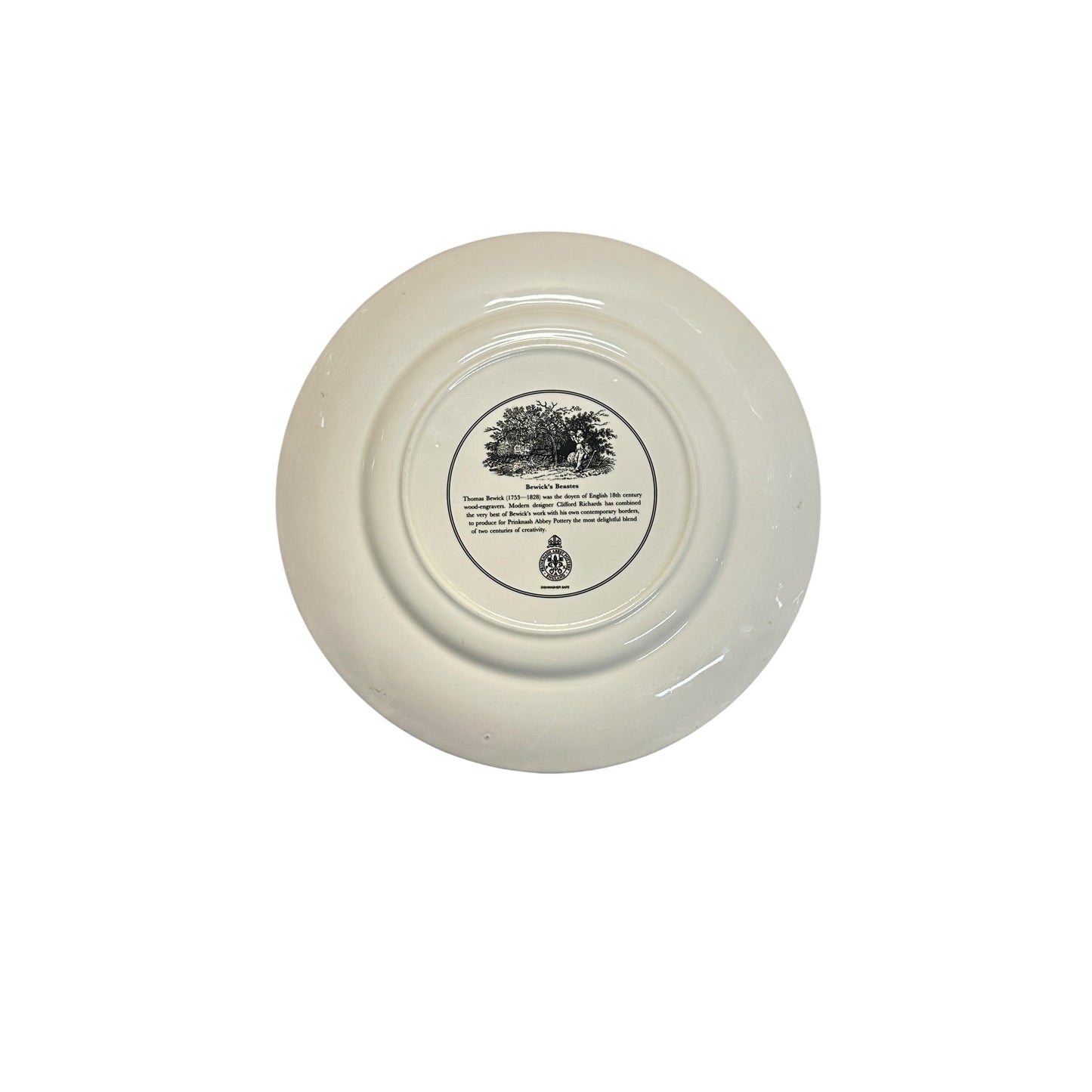 Vintage Clifford Richards for Abbey Pottery Bewick's Bestiary Plate THE CAMELEOPARD Giraffe Animal Print Maximalist English Ceramic