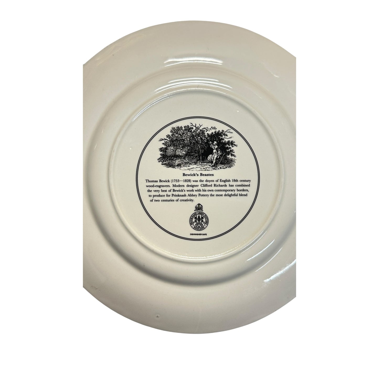 Vintage Clifford Richards for Abbey Pottery Bewick's Bestiary Plate THE CAMELEOPARD Giraffe Animal Print Maximalist English Ceramic