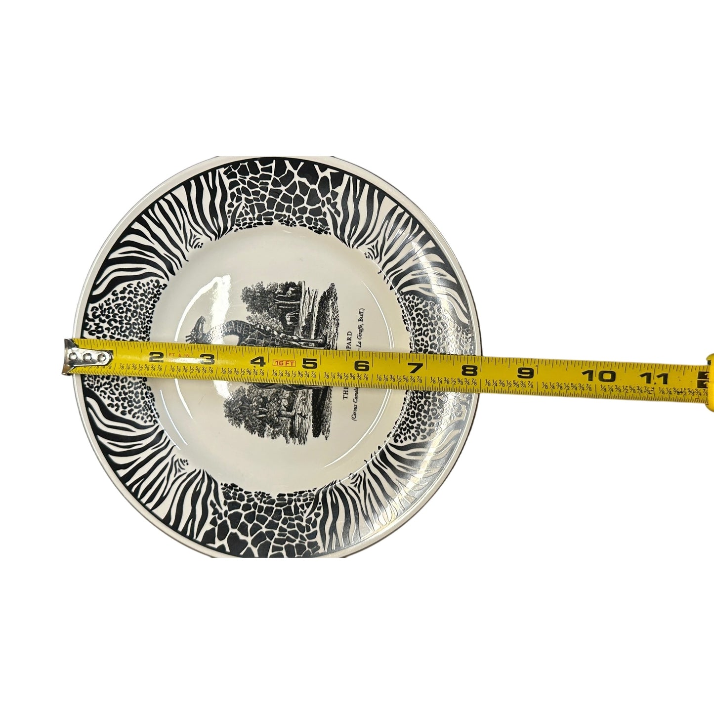 Vintage Clifford Richards for Abbey Pottery Bewick's Bestiary Plate THE CAMELEOPARD Giraffe Animal Print Maximalist English Ceramic