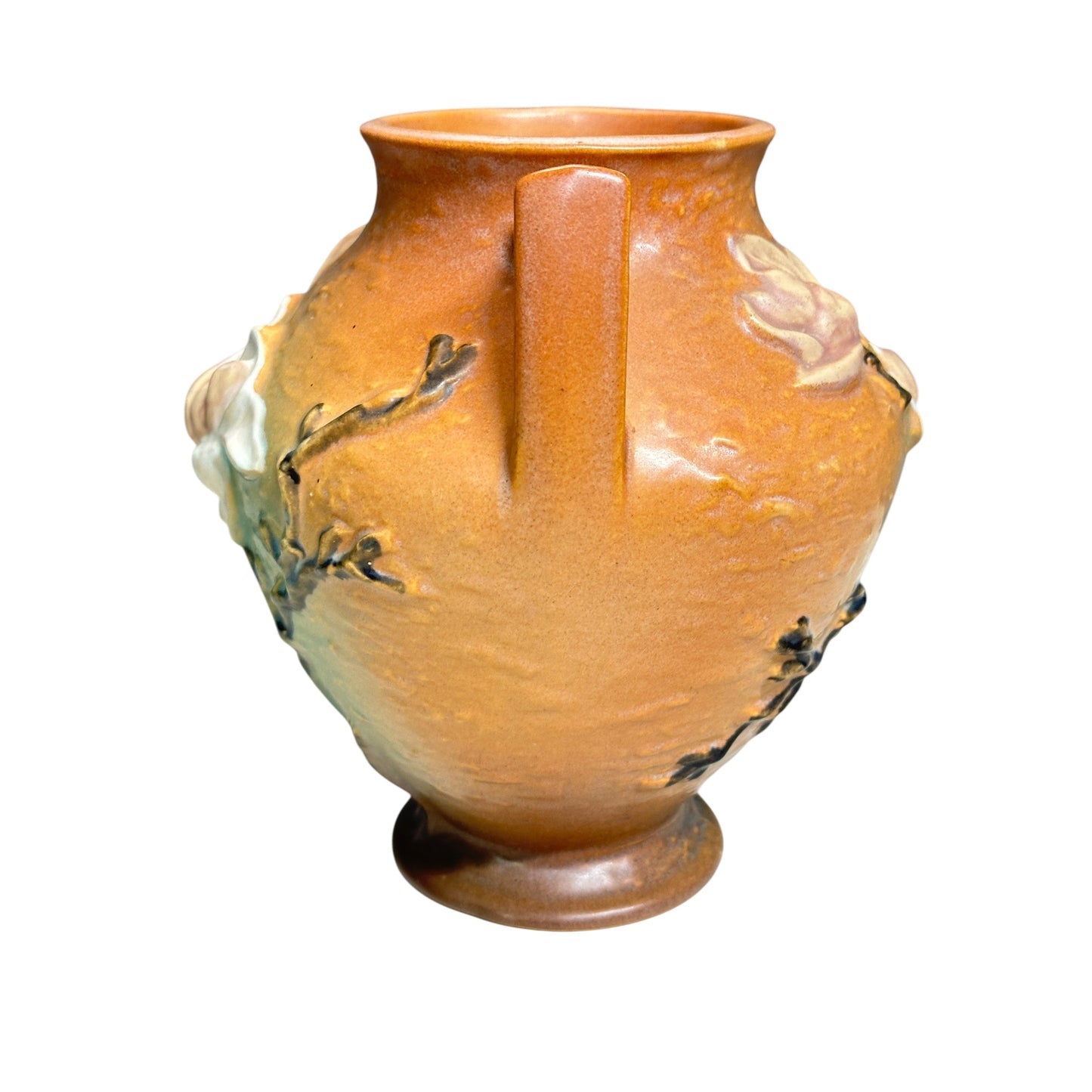 Vintage 1943 ROSEVILLE POTTERY Magnolia Vase 90-7 | American Art Deco Two-Handle Urn | Excellent Condition