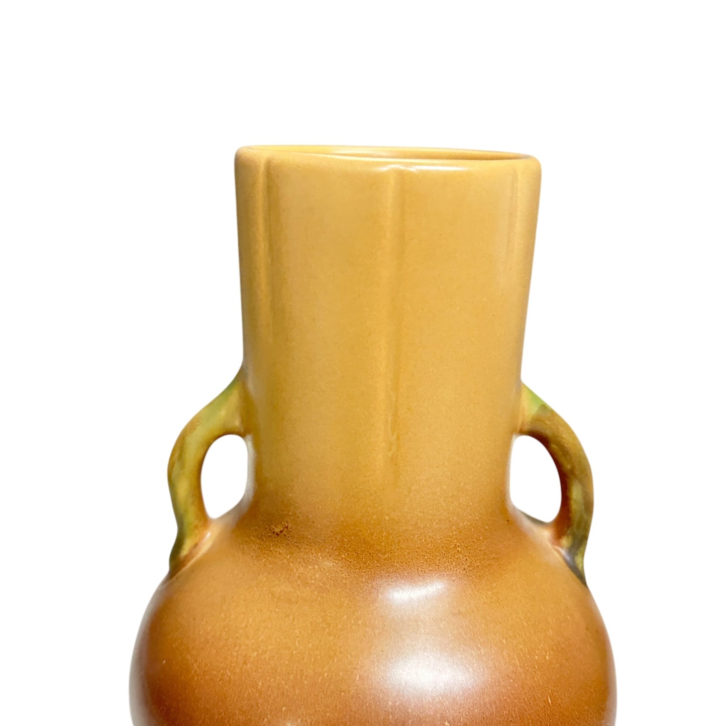 Vintage 1930s Weller Pottery 'Wild Rose' Vase Double Handled Matte Peach Art Deco Decor