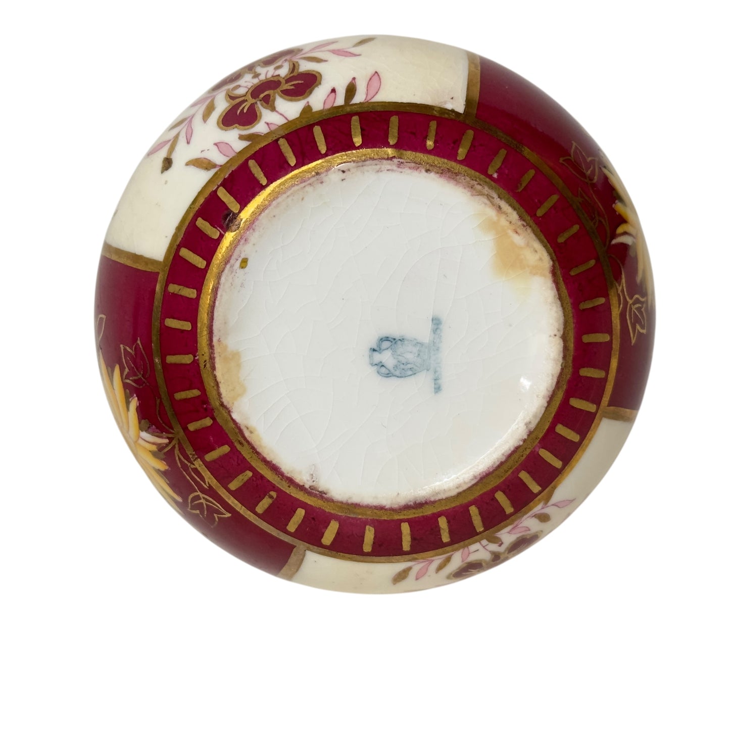 Antique Royal Crown Derby Double Gourd Vase c.1900 English Imari Claret & Gold Gilt Cabinet Vase
