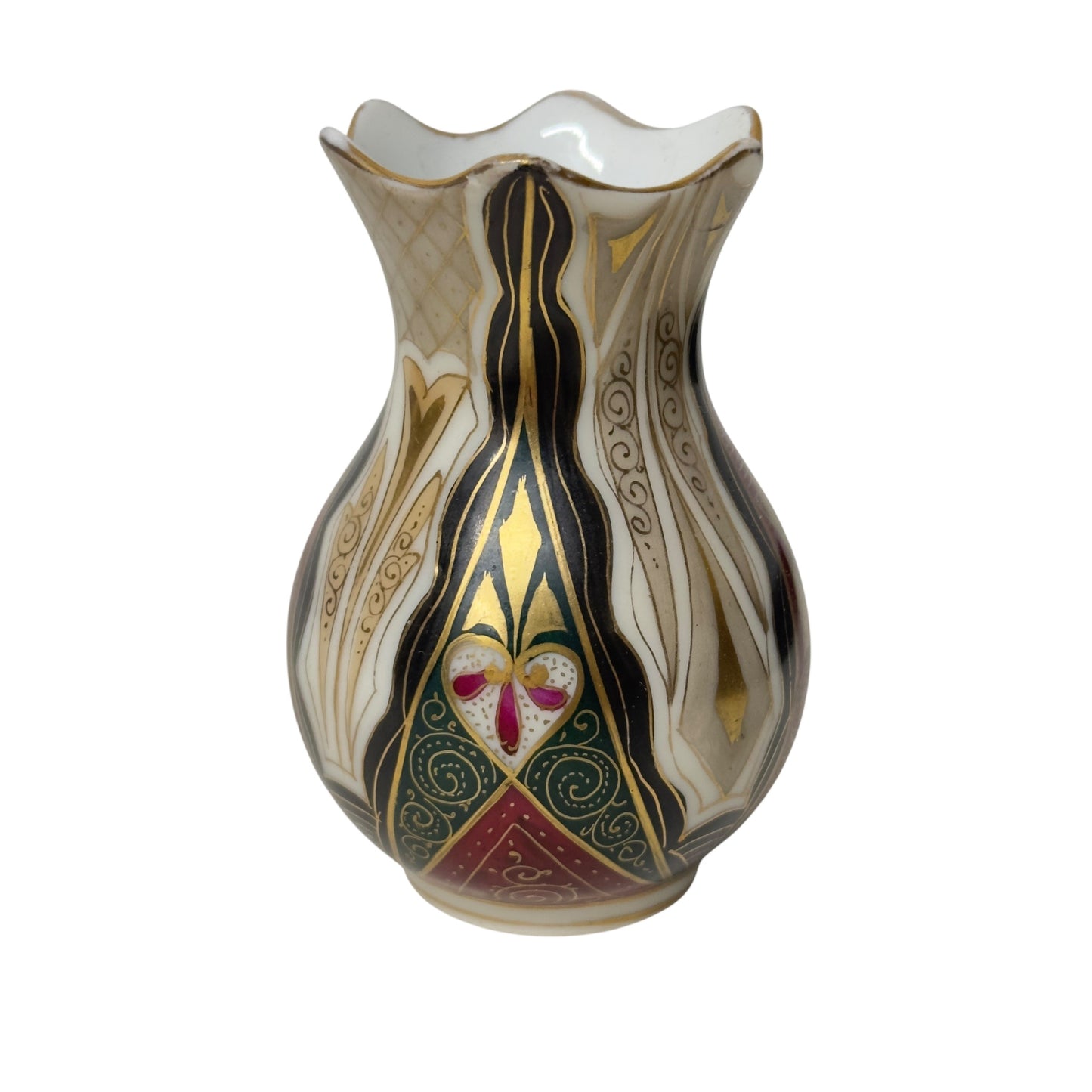 Antique Wiltshaw & Robinson CARLTON WARE Atherstone Vase c.1900 English Art Pottery Gilt Persian Pattern