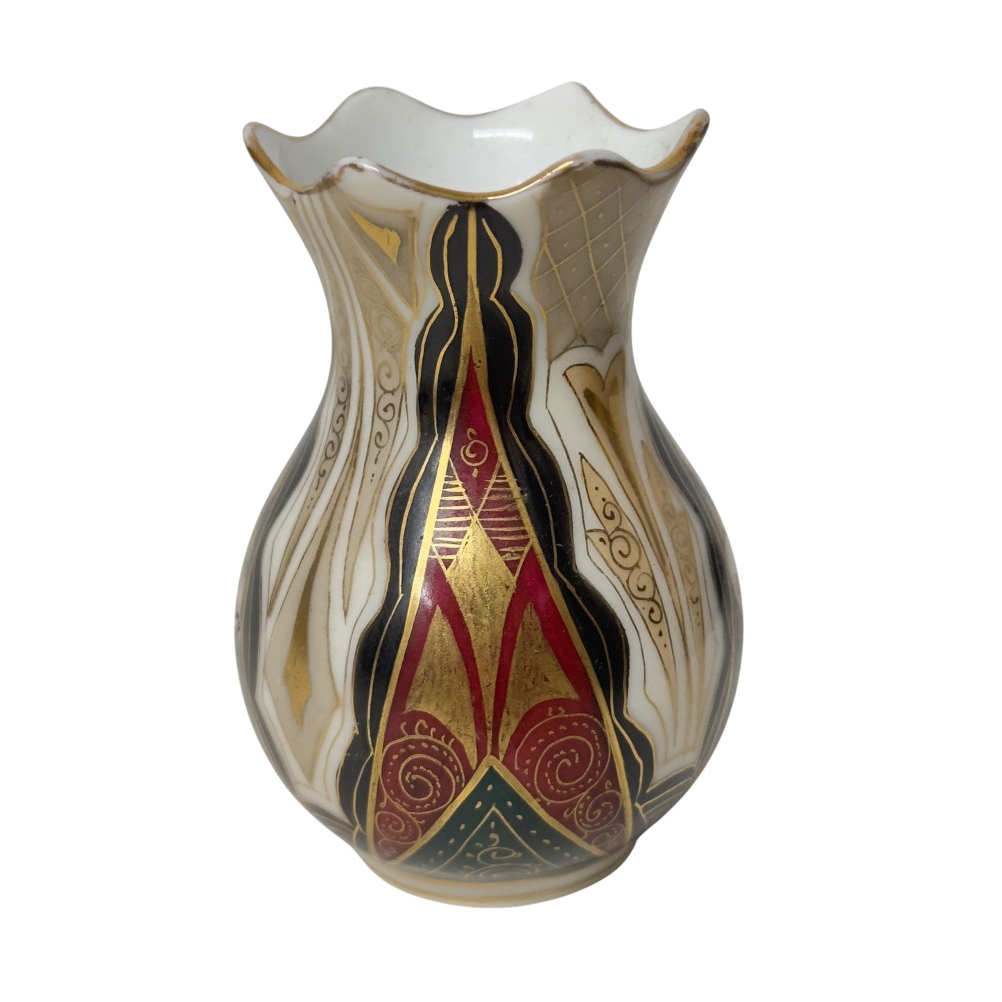 Antique Wiltshaw & Robinson CARLTON WARE Atherstone Vase c.1900 English Art Pottery Gilt Persian Pattern