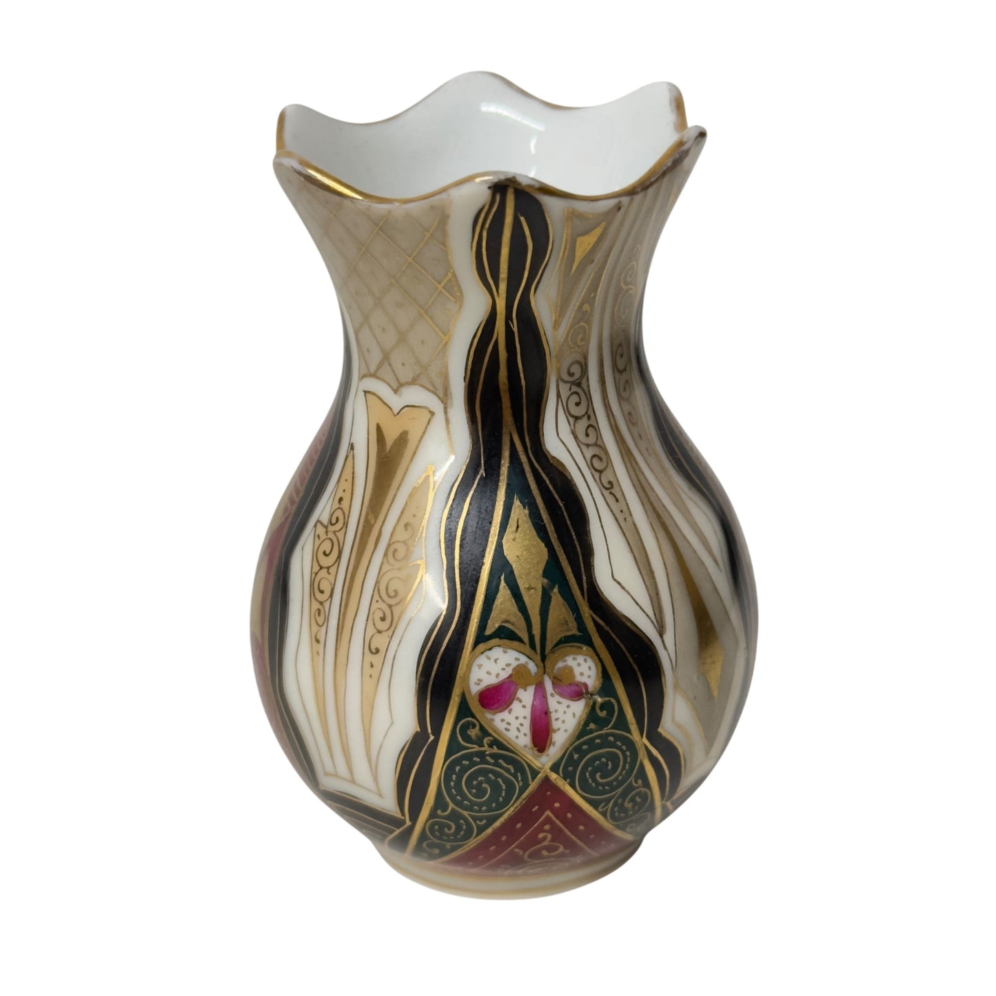 Antique Wiltshaw & Robinson CARLTON WARE Atherstone Vase c.1900 English Art Pottery Gilt Persian Pattern