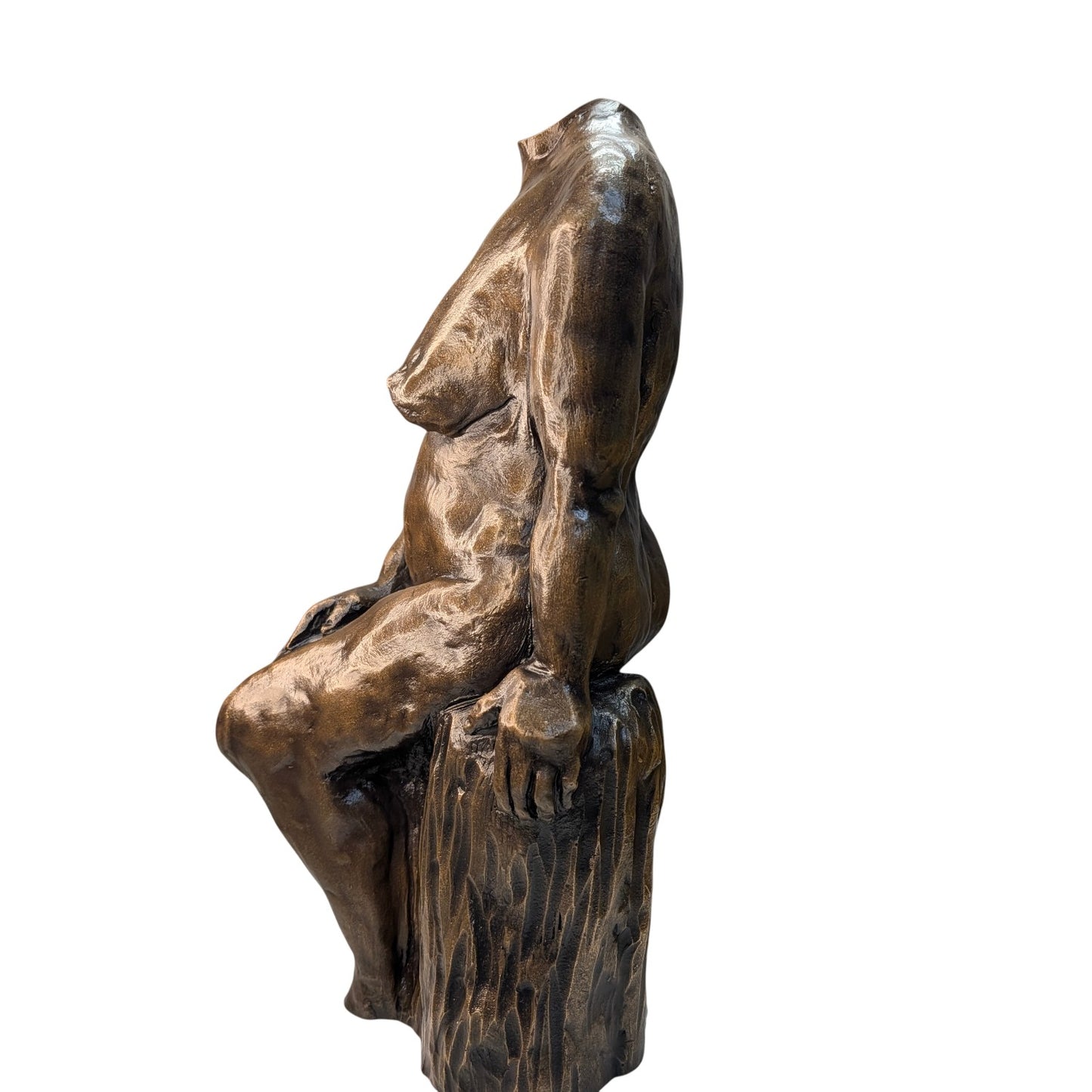 Monumental Brutalist Female Torso Sculpture Heavy Cast Bronze Studio Art Mid-Century Modernist Nude Figure