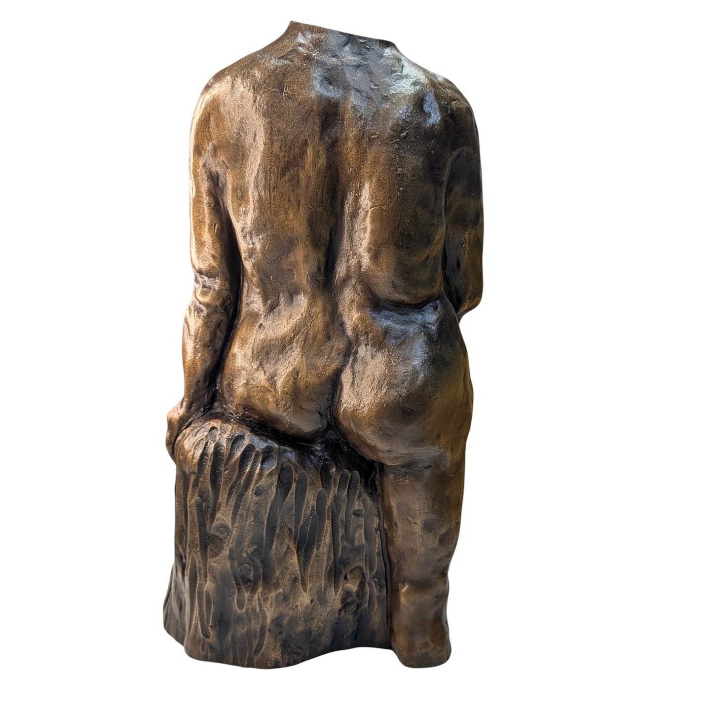 Monumental Brutalist Female Torso Sculpture Heavy Cast Bronze Studio Art Mid-Century Modernist Nude Figure