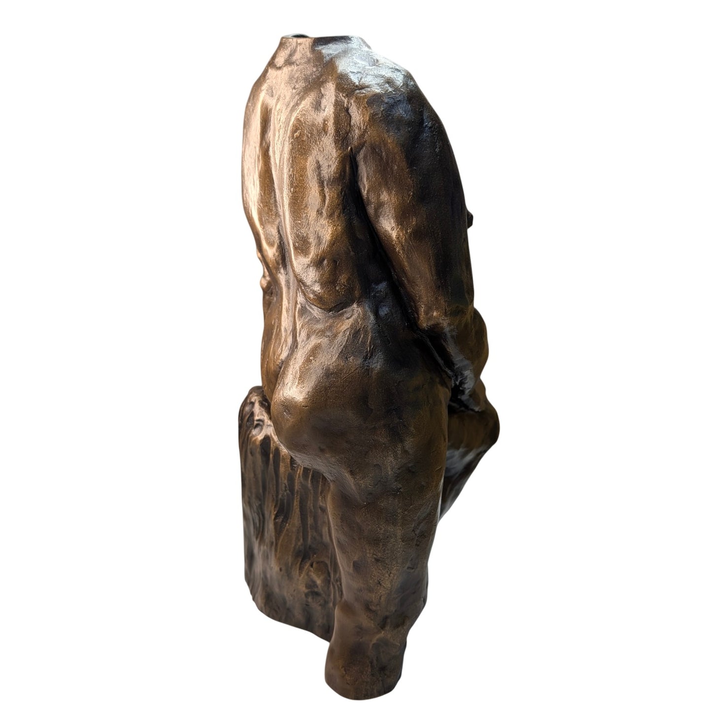 Monumental Brutalist Female Torso Sculpture Heavy Cast Bronze Studio Art Mid-Century Modernist Nude Figure