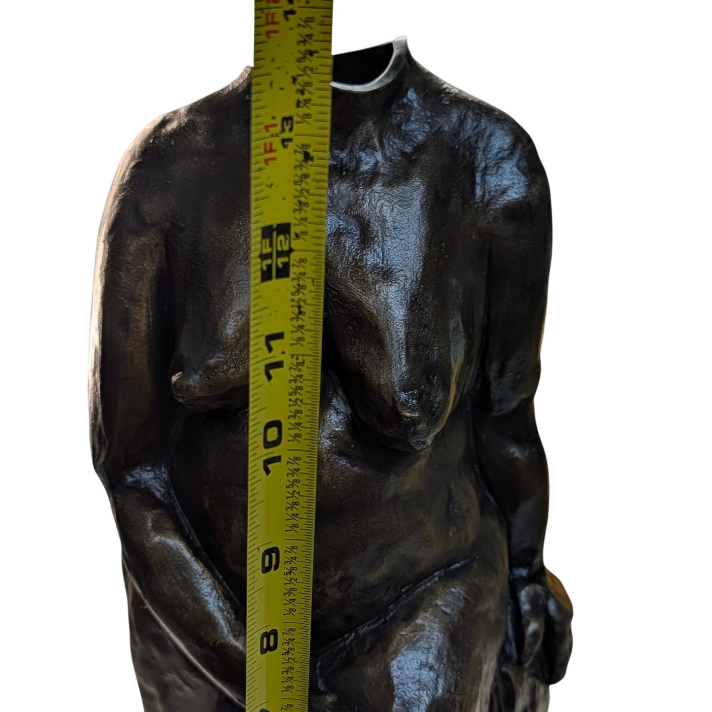 Monumental Brutalist Female Torso Sculpture Heavy Cast Bronze Studio Art Mid-Century Modernist Nude Figure
