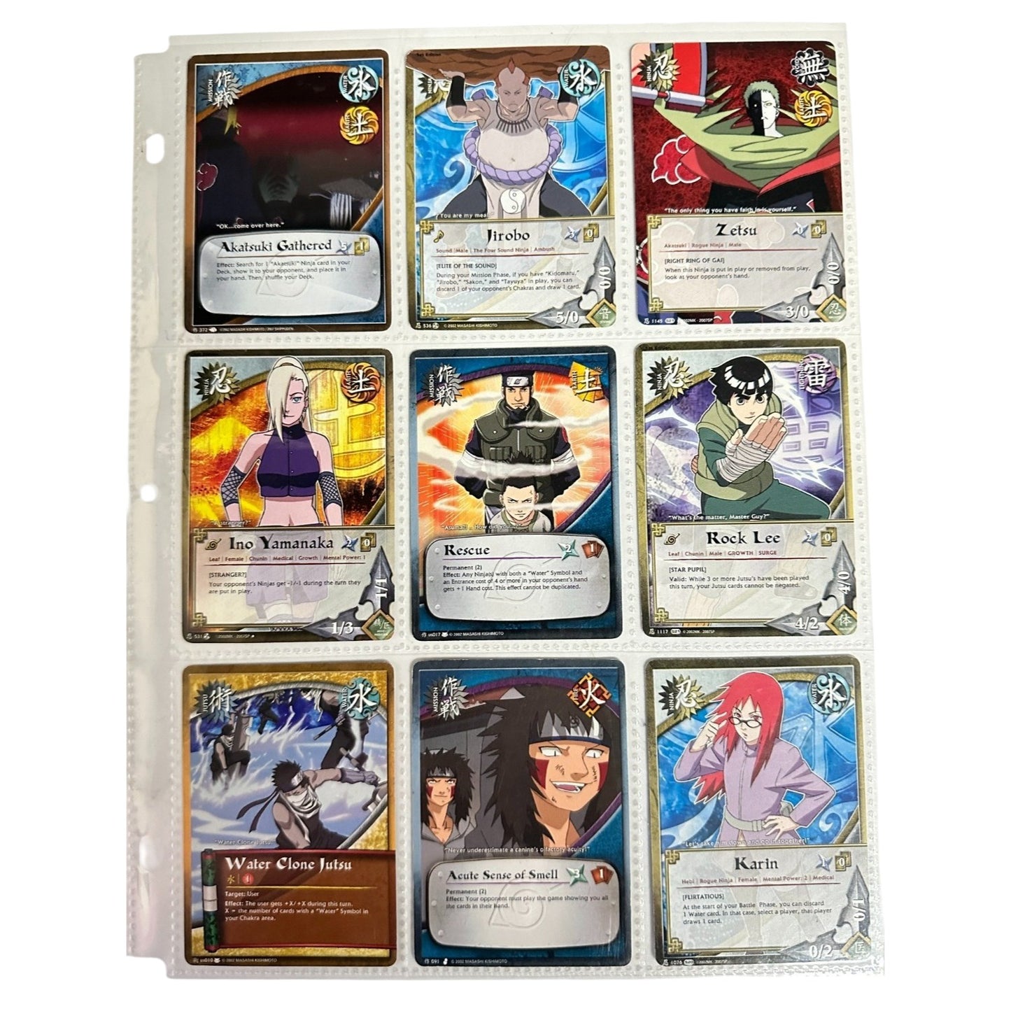 Vintage Naruto CCG Super Rare Lot Akatsuki Zetsu Karin Holo Foil TCG Era 2006