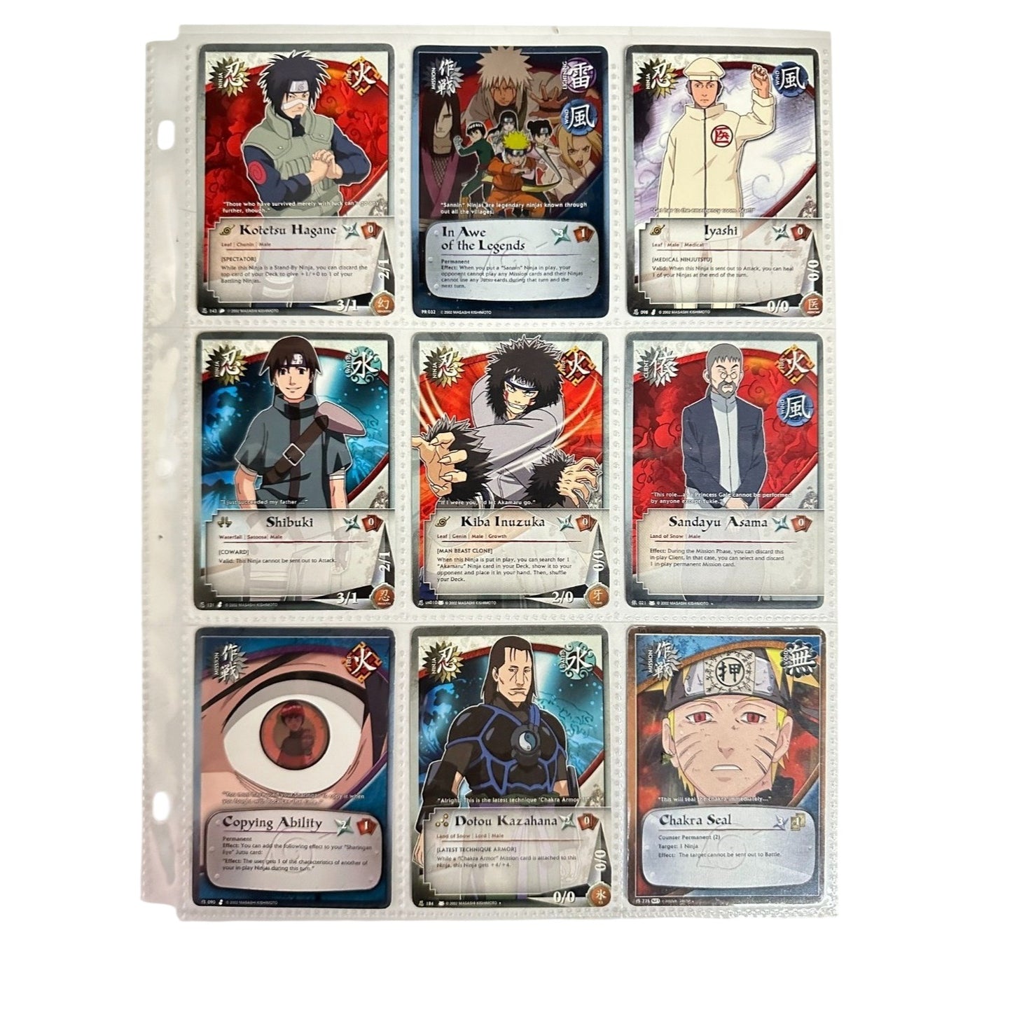 Naruto CCG Vintage Foil Card Lot (9) Kiba SR & Chakra Seal Promo NM Bandai