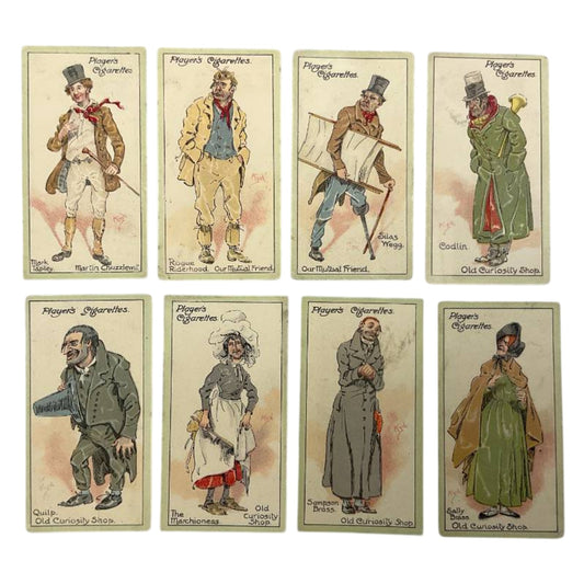 1912 Player's Dickens Characters Cigarette Cards Lot of 8 Antique Edwardian