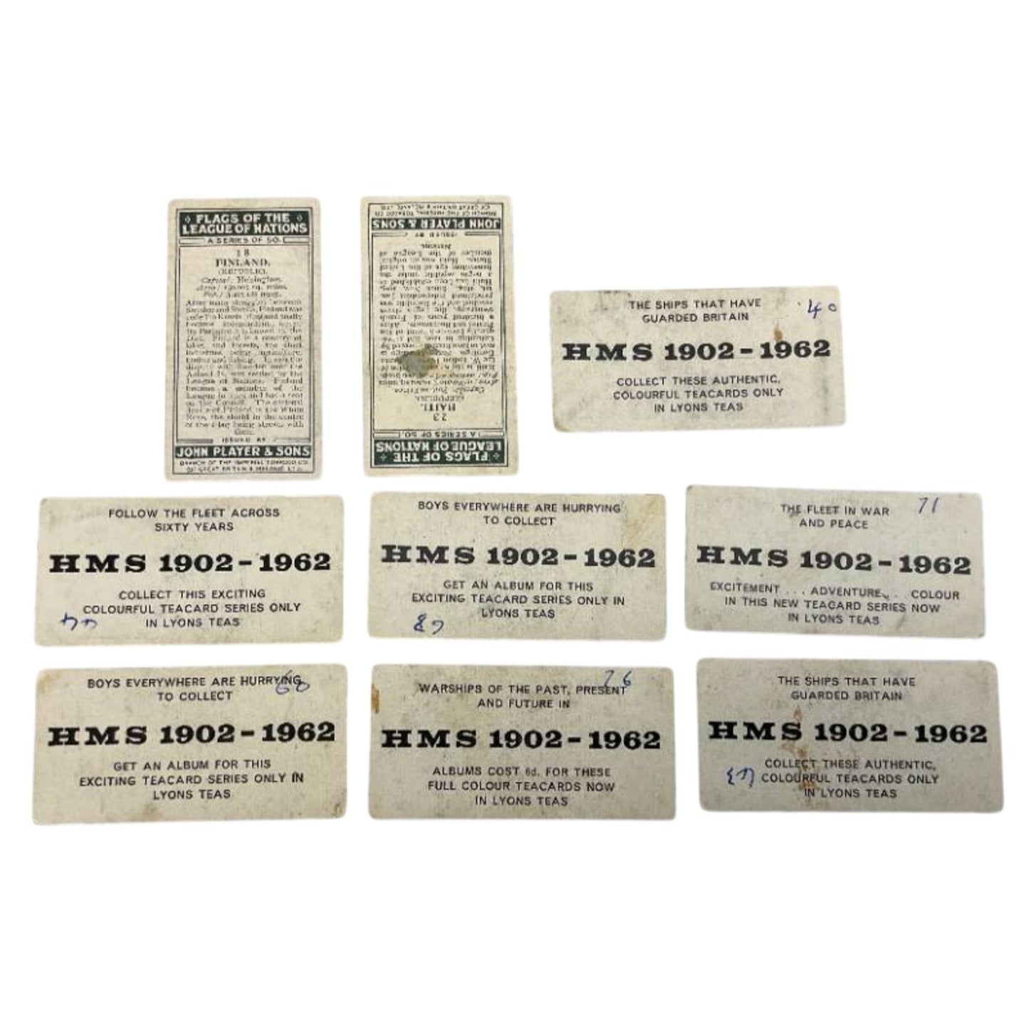1920s-60s Naval History Card Lot Player's & Lyons Tea