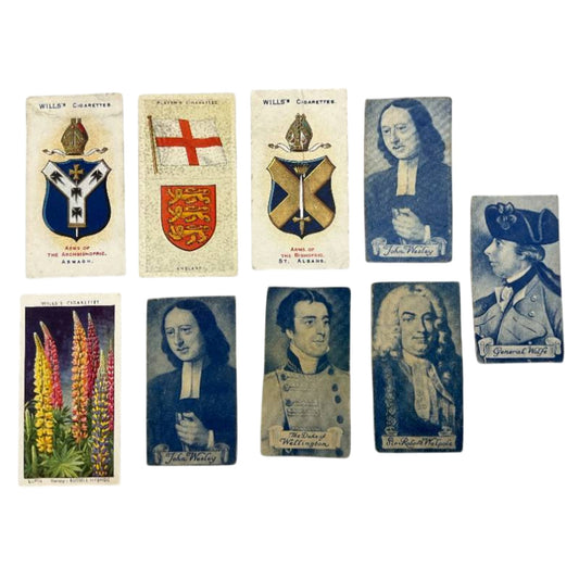 Antique British Tobacco Card Lot c.1910 Wills & Player's Portraits & Arms