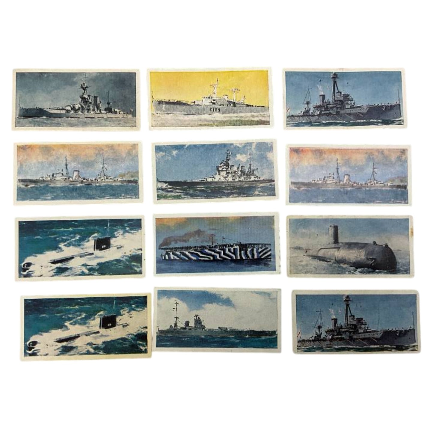 1962 Royal Navy Warship Print Cards, Lyons Tea, Curated Lot of 12, England